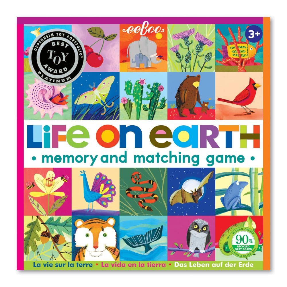 Foto 2 | Juego De Memoria Y Combinación Eeboo Life On Earth 24 Pairs 3+ - Venta Internacional