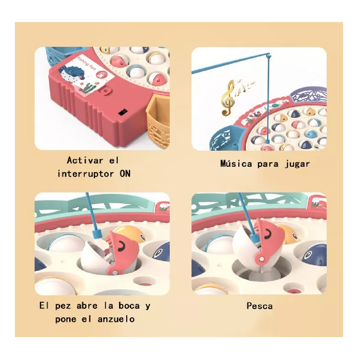 Foto 2 | Juguetes de Pesca con Música 55 Magnetic Peces Azul para Bebés