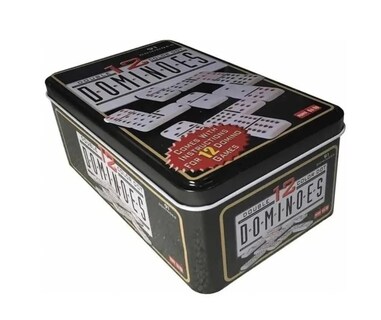 Foto 4 | Domino Game Chancho 12 Con 91 Piezas En Caja De Metal - Venta Internacional