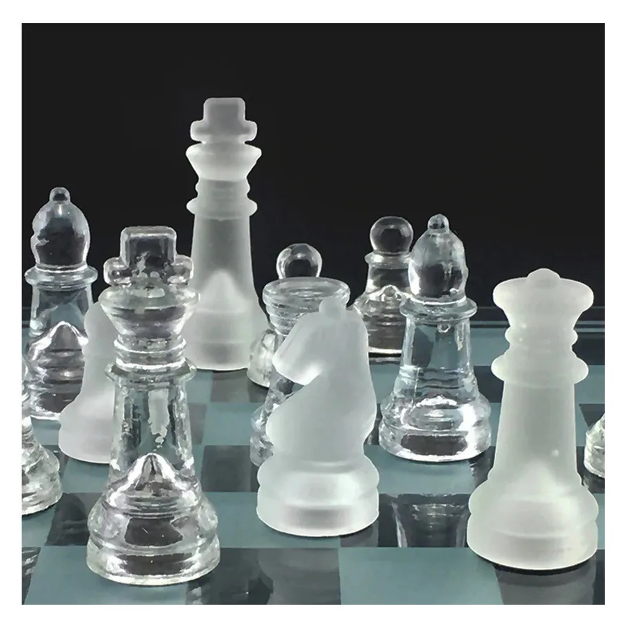 Foto 3 pulgar | Tablero de Ajedrez de Vidrio de 35 cm con 32 Piezas - Venta Internacional.