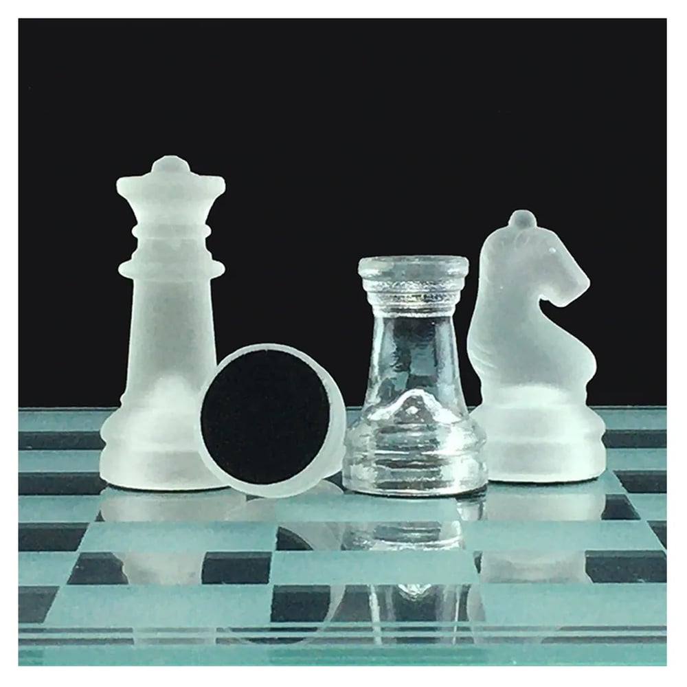 Foto 4 pulgar | Tablero de Ajedrez de Vidrio de 35 cm con 32 Piezas - Venta Internacional.