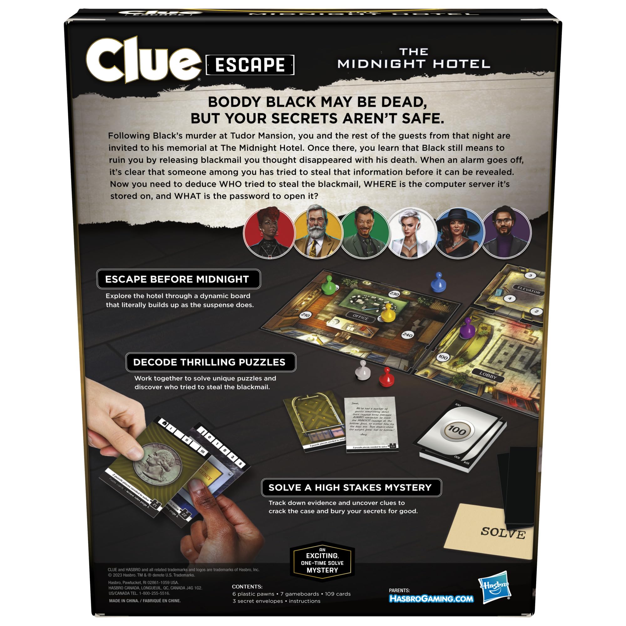 Foto 3 pulgar | Juego de Mesa Hasbro Gaming Clue Escape: The Midnight Hotel - Venta Internacional