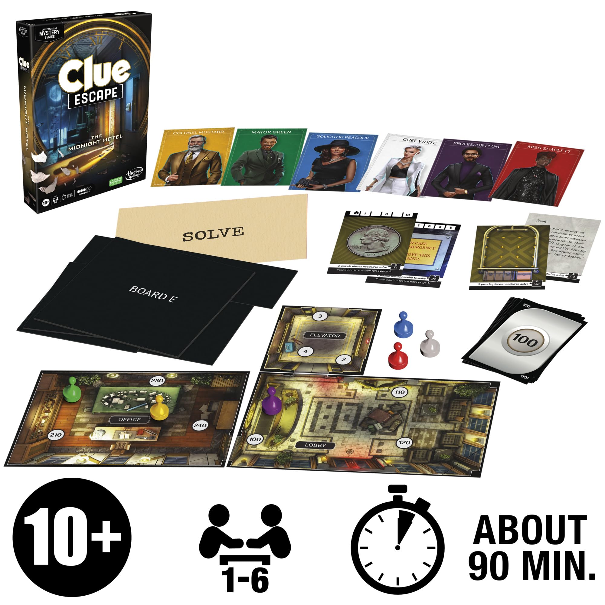 Foto 4 pulgar | Juego de Mesa Hasbro Gaming Clue Escape: The Midnight Hotel - Venta Internacional