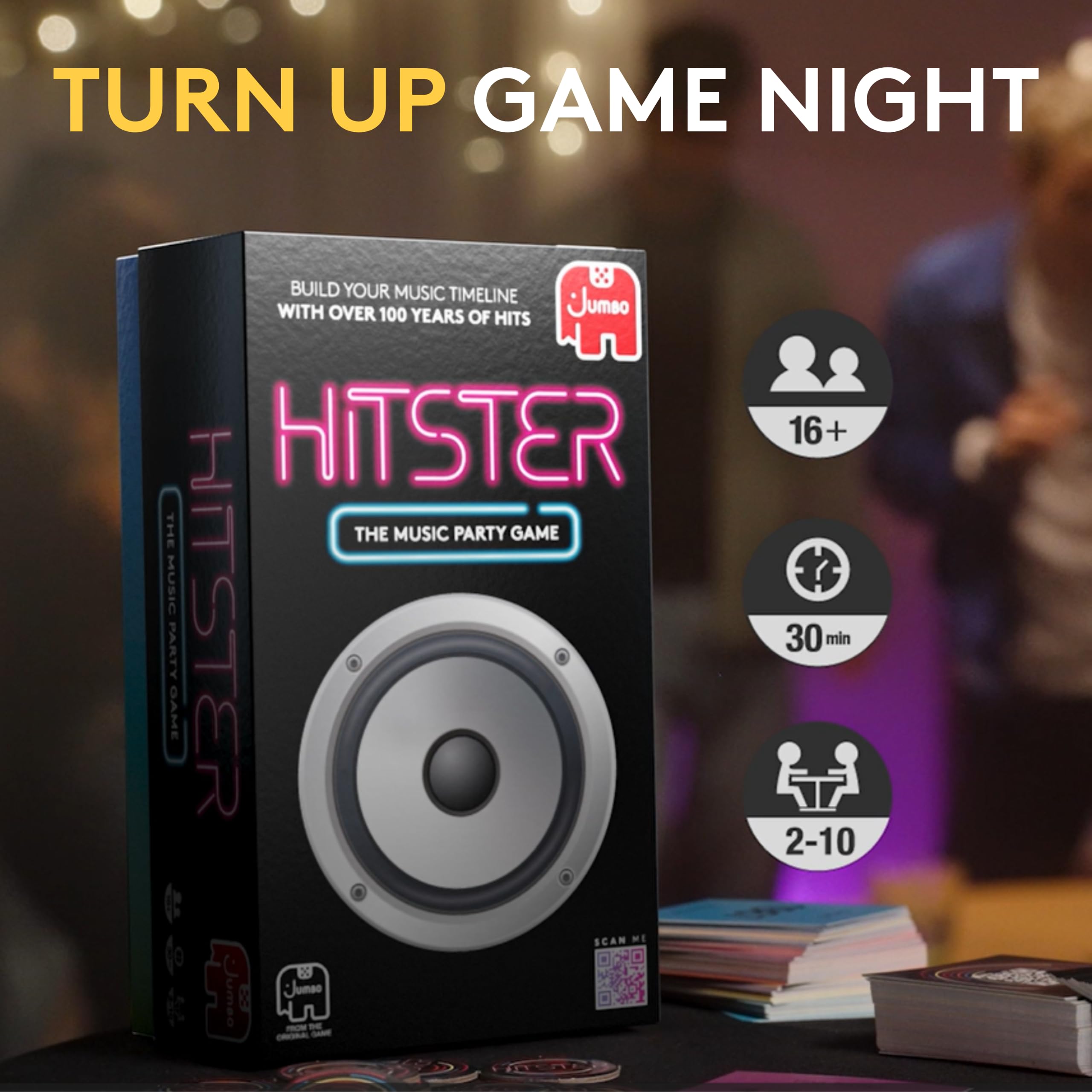 Foto 3 pulgar | Juego De Mesa Jumbo Hitster Music Party Para 2 A 10 Jugadores, 300 Hits - Venta Internacional.