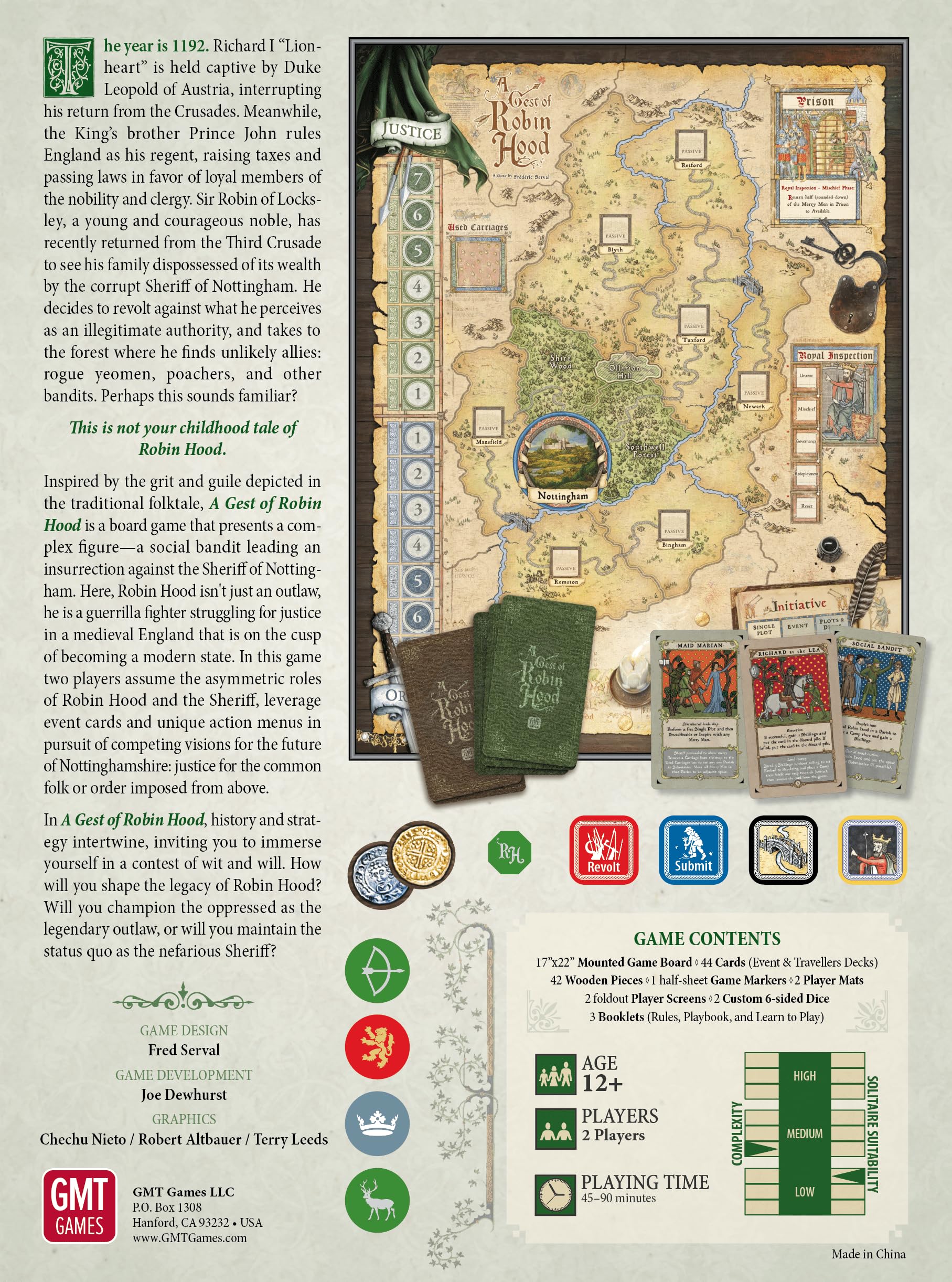 Foto 3 pulgar | Juego De Mesa Gmt Games A Gest Of Robin Hood English 1st Edition - Venta Internacional.