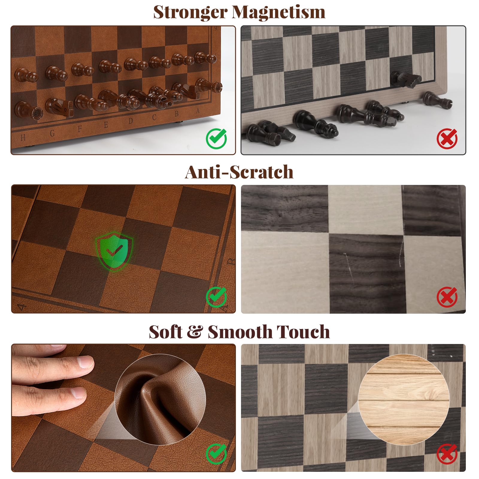 Foto 5 pulgar | Juego De Ajedrez Vahome Strong Magnetic Para Adultos Y Niños 15.4 - Venta Internacional.