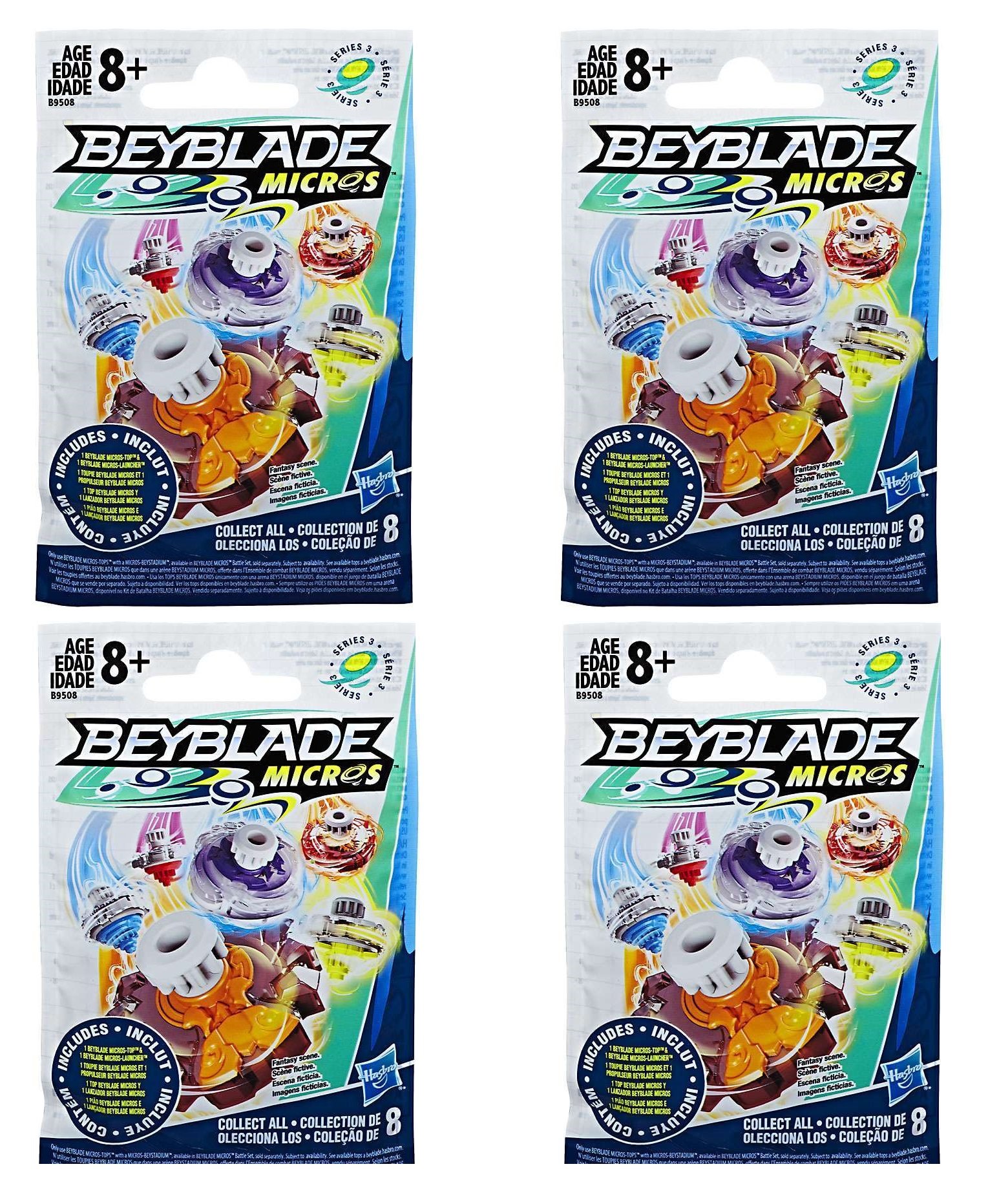 Foto 1 | Toy Beyblade Micros Series 3, Paquete De 4 Con Lanzador - Venta Internacional.