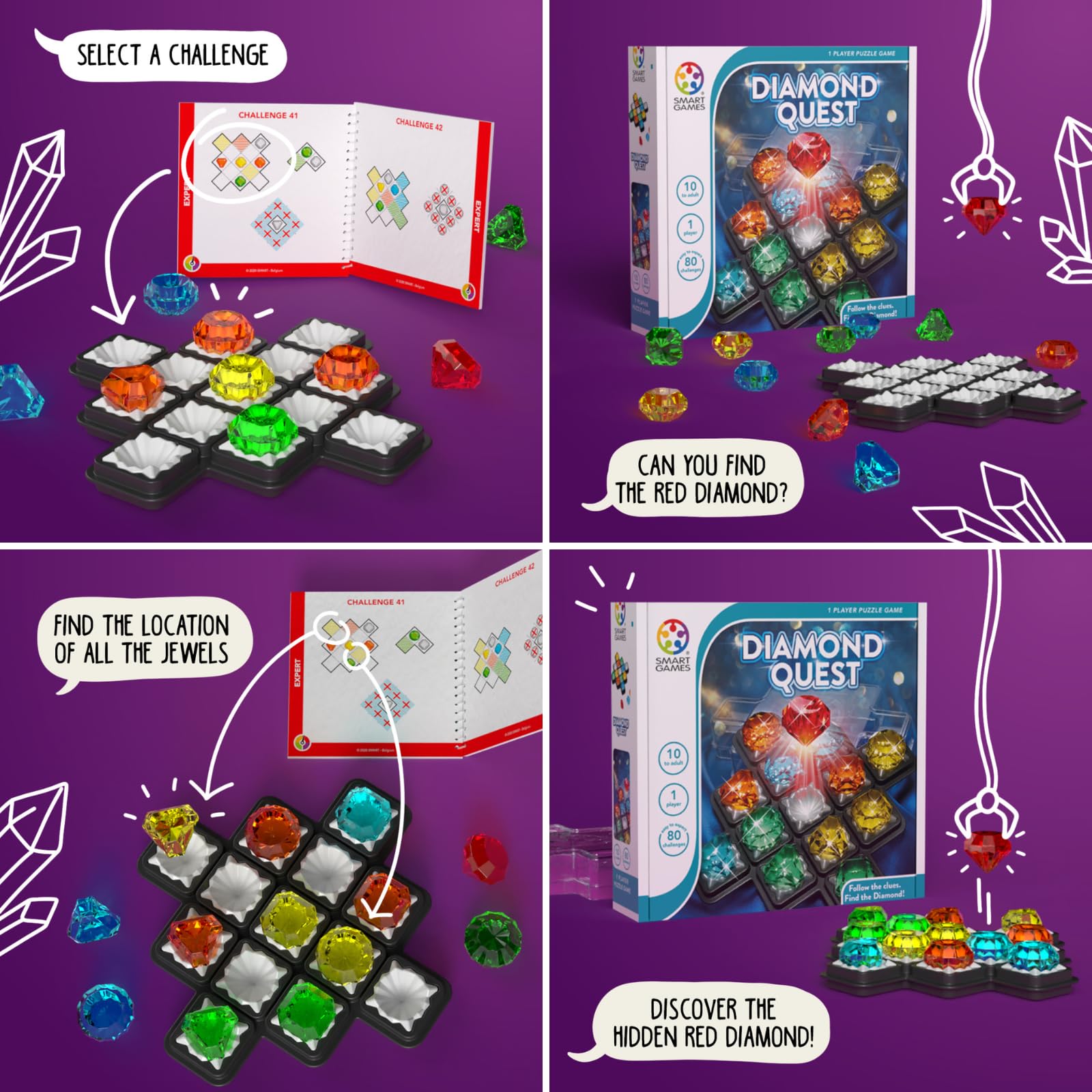 Foto 6 pulgar | Juego De Deducción Smartgames Diamond Quest 80 Challenges 10+ - Venta Internacional.