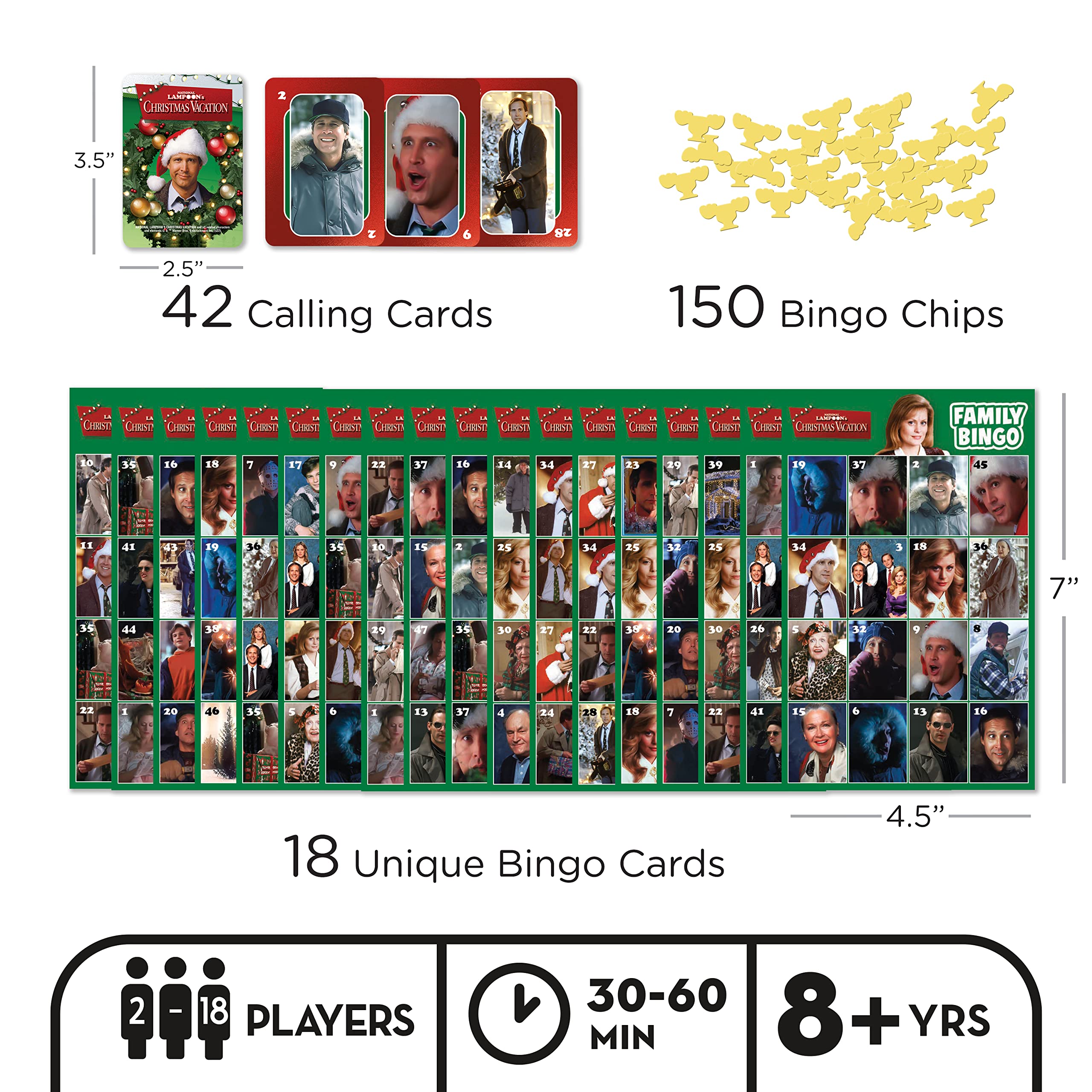 Foto 3 pulgar | Juego De Bingo Aquarius Christmas Vacation Family Con 18 Cartas - Venta Internacional.