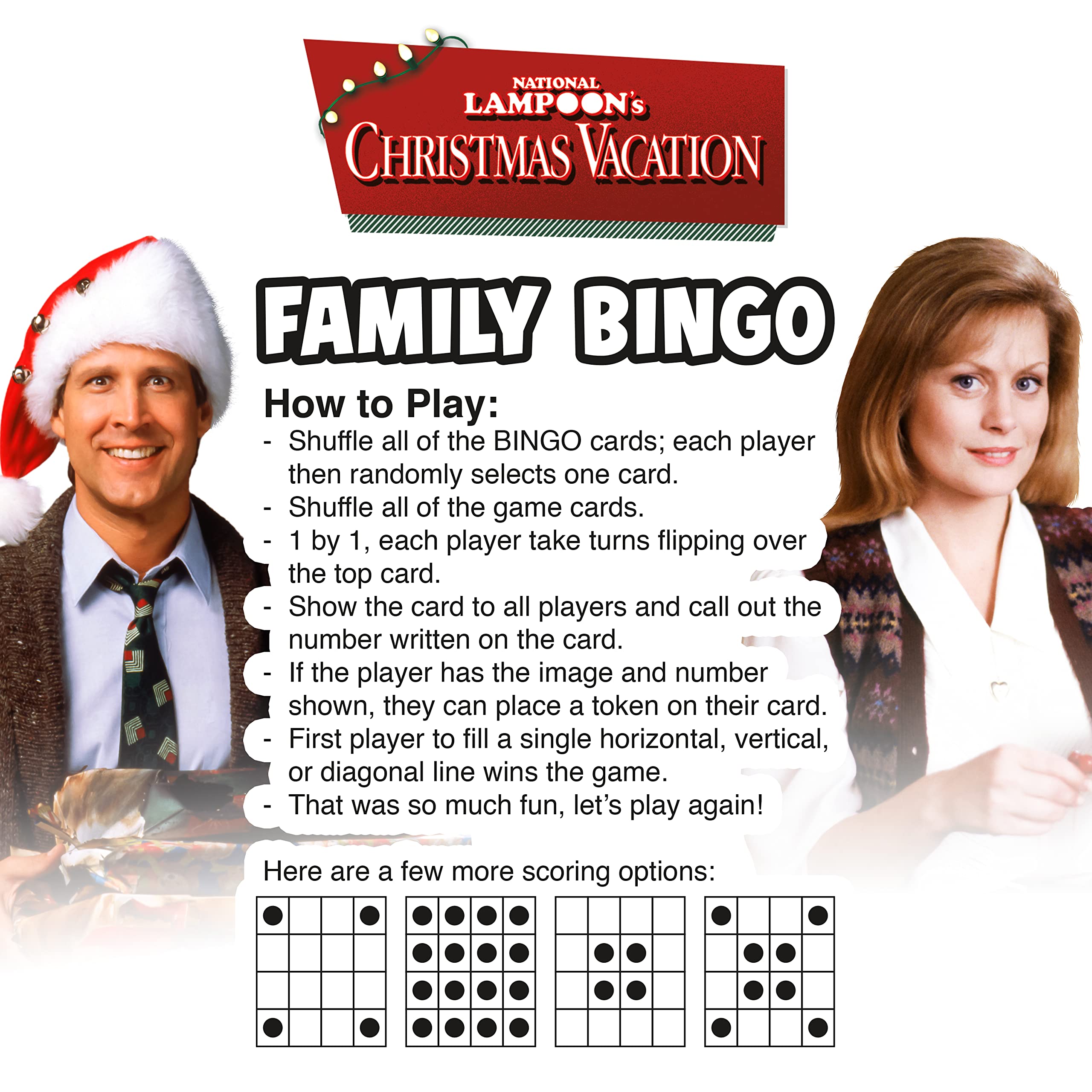 Foto 4 pulgar | Juego De Bingo Aquarius Christmas Vacation Family Con 18 Cartas - Venta Internacional.