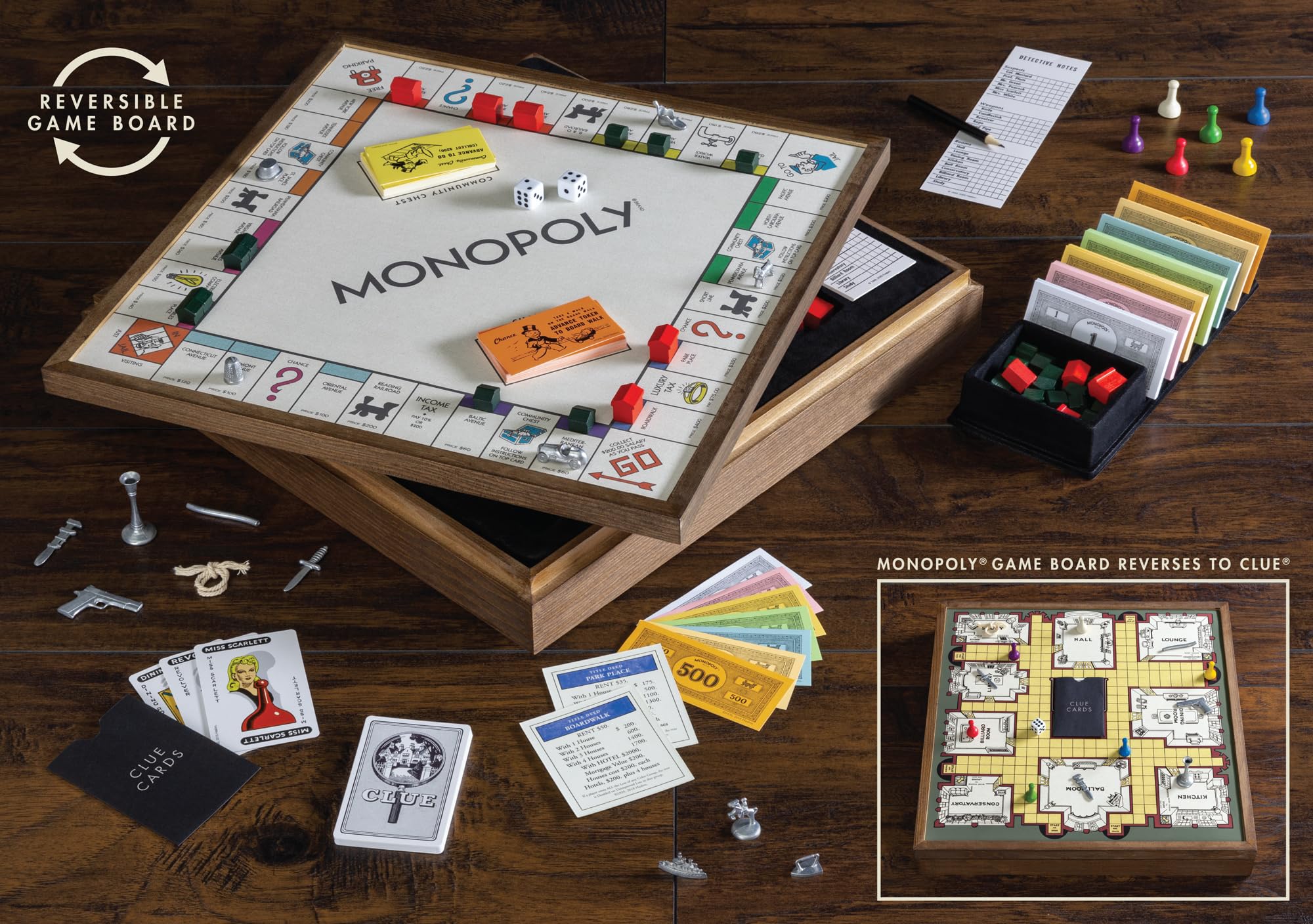 Foto 2 | Juego De Mesa Ws Game Company Monopoly Y Clue 2 En 1 Deluxe - Venta Internacional.