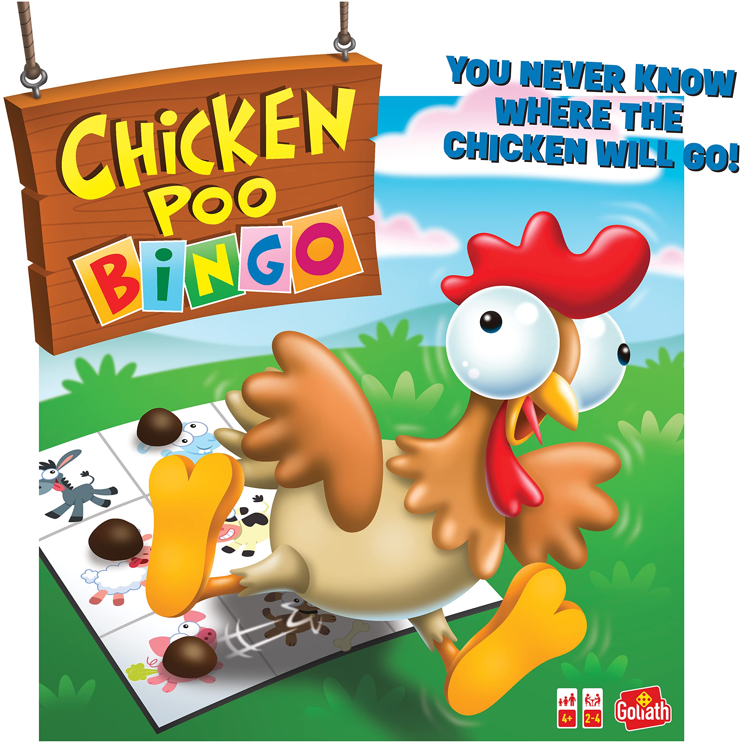 Juego Goliath Chicken Poo Bingo Wind-up Chicken Desde Hace Más De 4 Años - Venta Internacional.