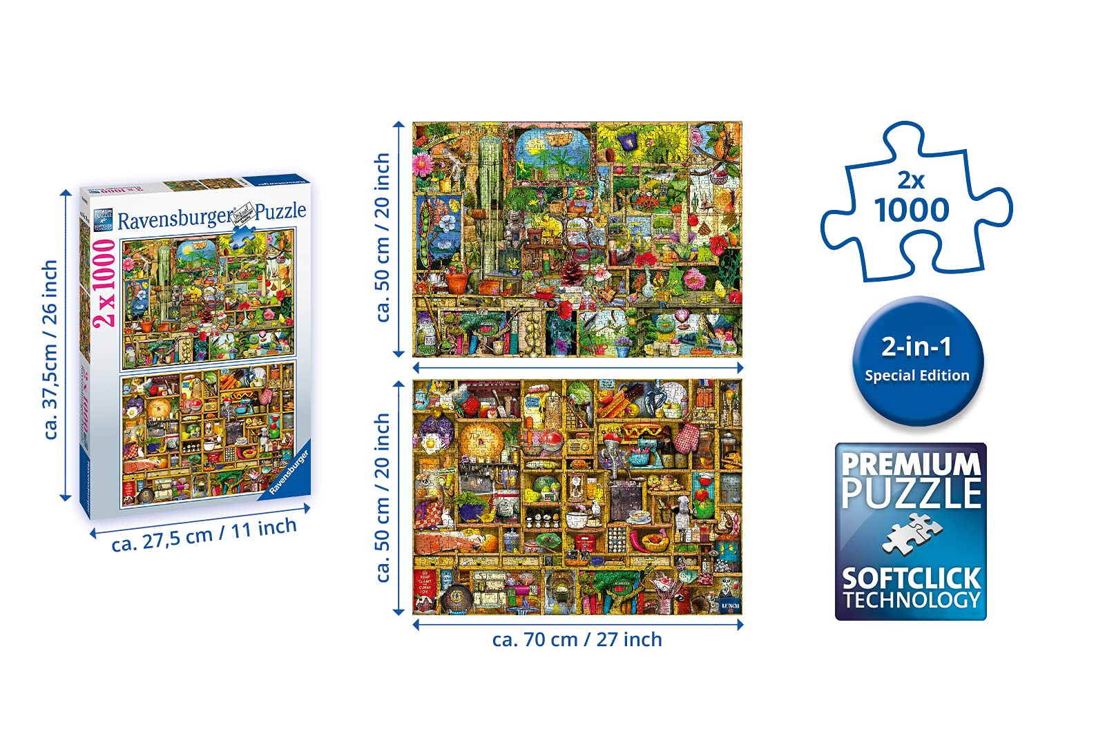 Foto 5 pulgar | Rompecabezas Ravensburger Colin Thompson, 2 X 1000 Piezas - Venta Internacional.