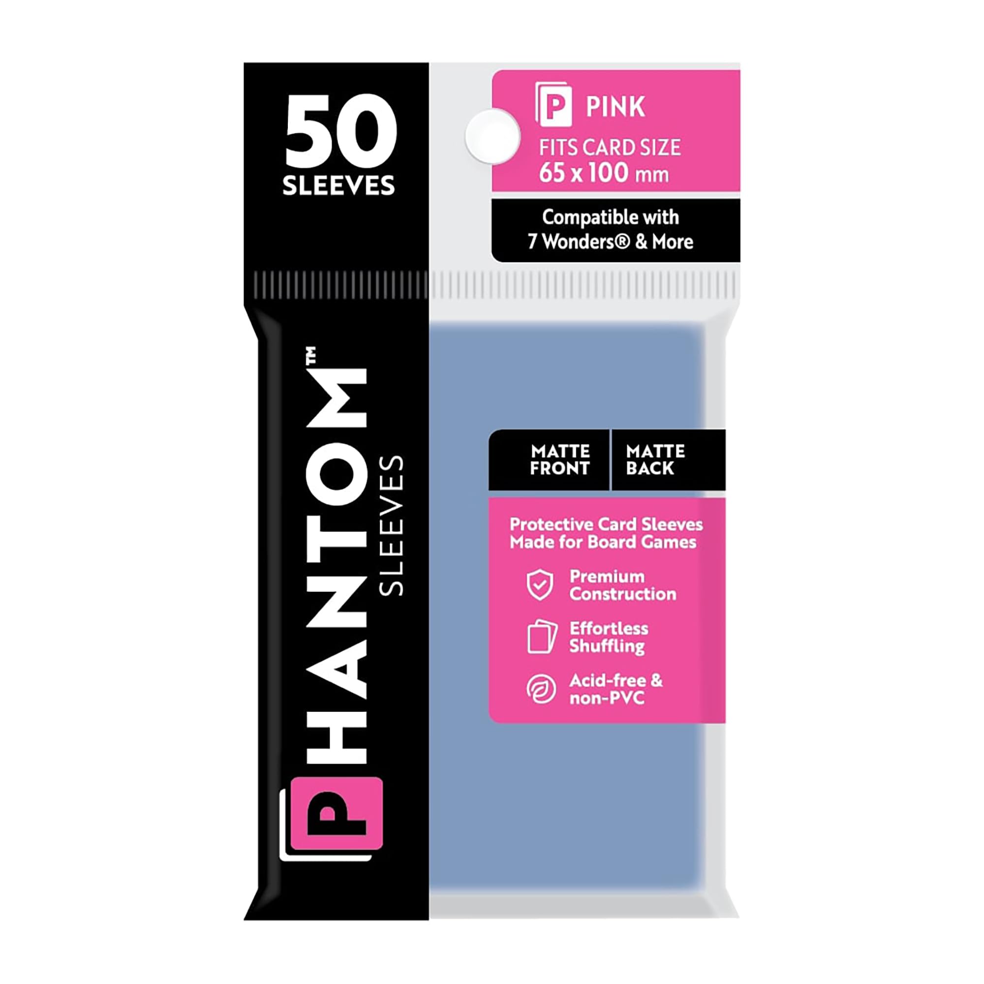 Foto 2 pulgar | Fundas Para Cartas Capstone Games Phantom Pink, 65 X 100 Mm, Paquete De 50 - Venta Internacional.