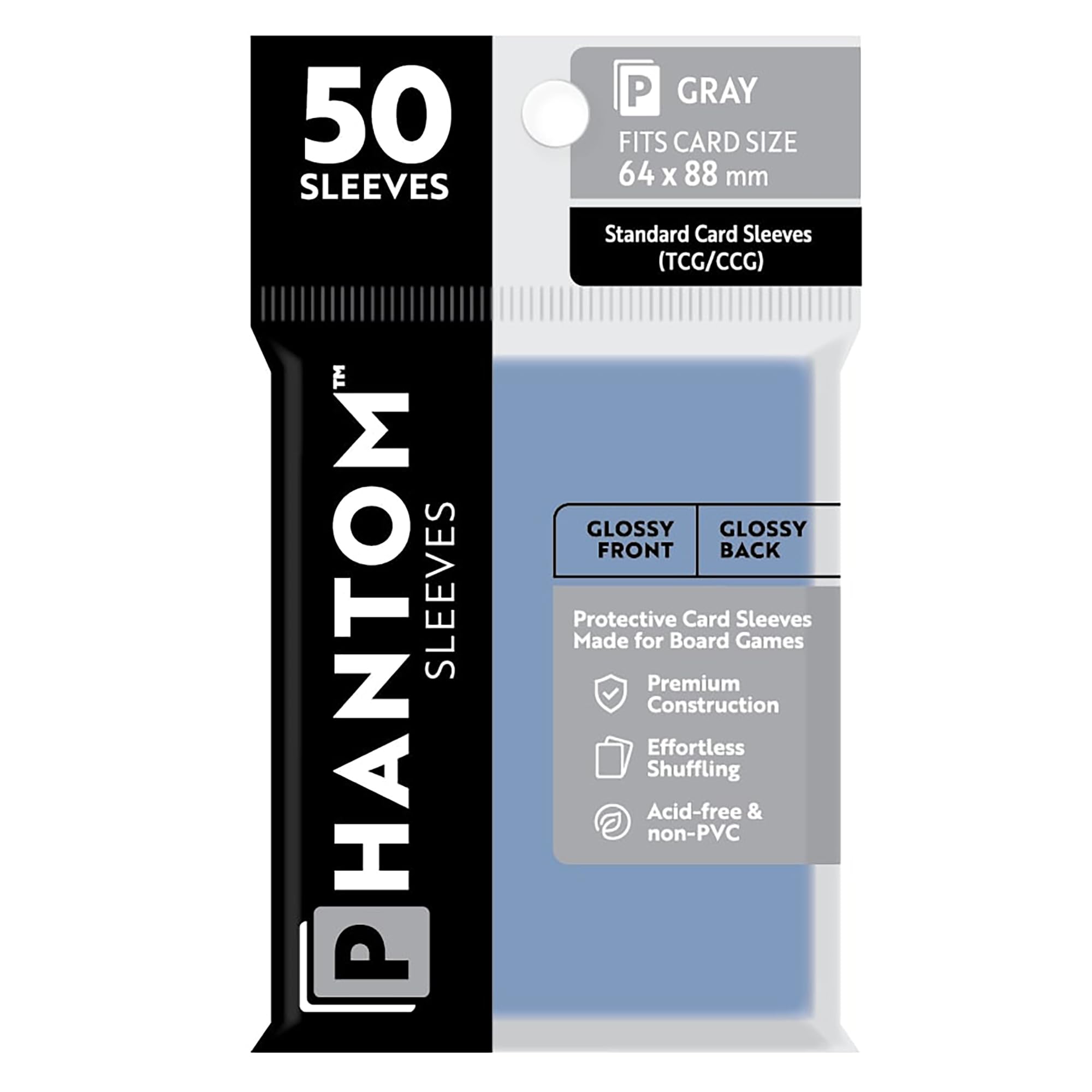 Foto 2 pulgar | Fundas Para Cartas Capstone Games Phantom Grey, 64 X 88 Mm, 50 Unidades - Venta Internacional.