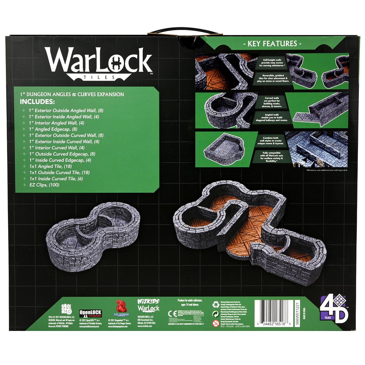 Foto 4 pulgar | Set De Expansión Warlock Tiles Dungeon Angles & Curves - Venta Internacional.