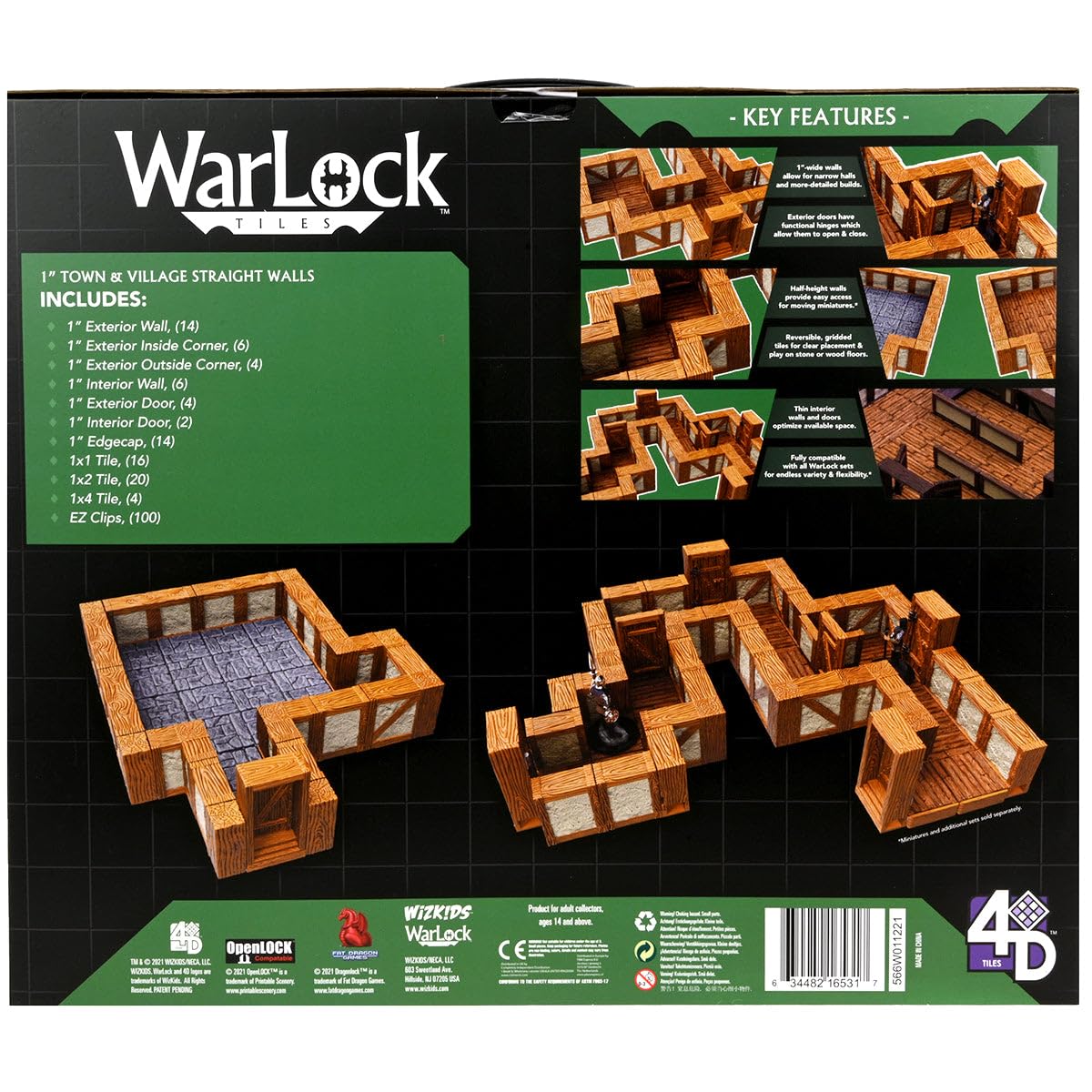 Foto 3 | Expansión Warlock Tiles Town & Village Straight Walls - Venta Internacional.