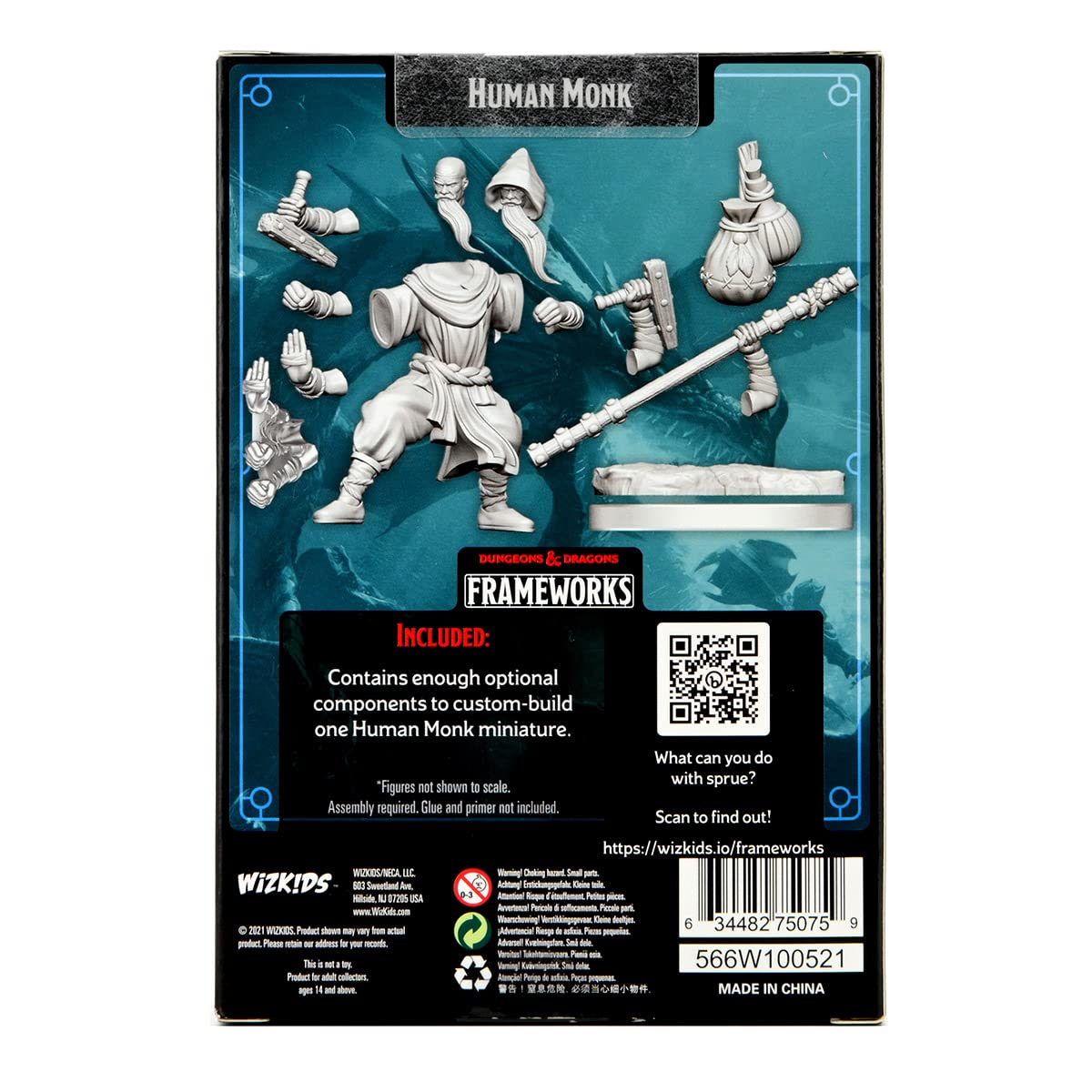 Foto 3 pulgar | Miniatura Masculina De Monje Humano De D&d Frameworks, Sin Pintar - Venta Internacional.