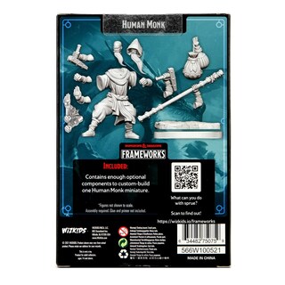 Foto 2 | Miniatura Masculina De Monje Humano De D&d Frameworks, Sin Pintar - Venta Internacional.