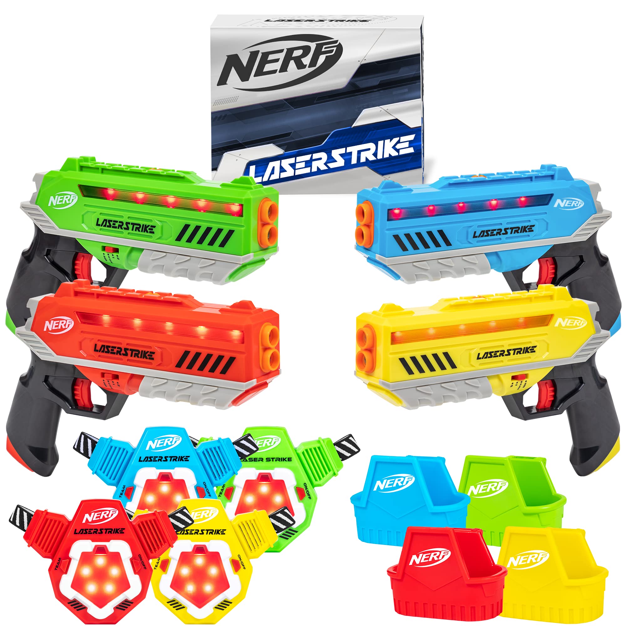 Foto 2 pulgar | Paquete De Etiquetas Nerf Para 4 Jugadores Para Interiores Y - Venta Internacional.