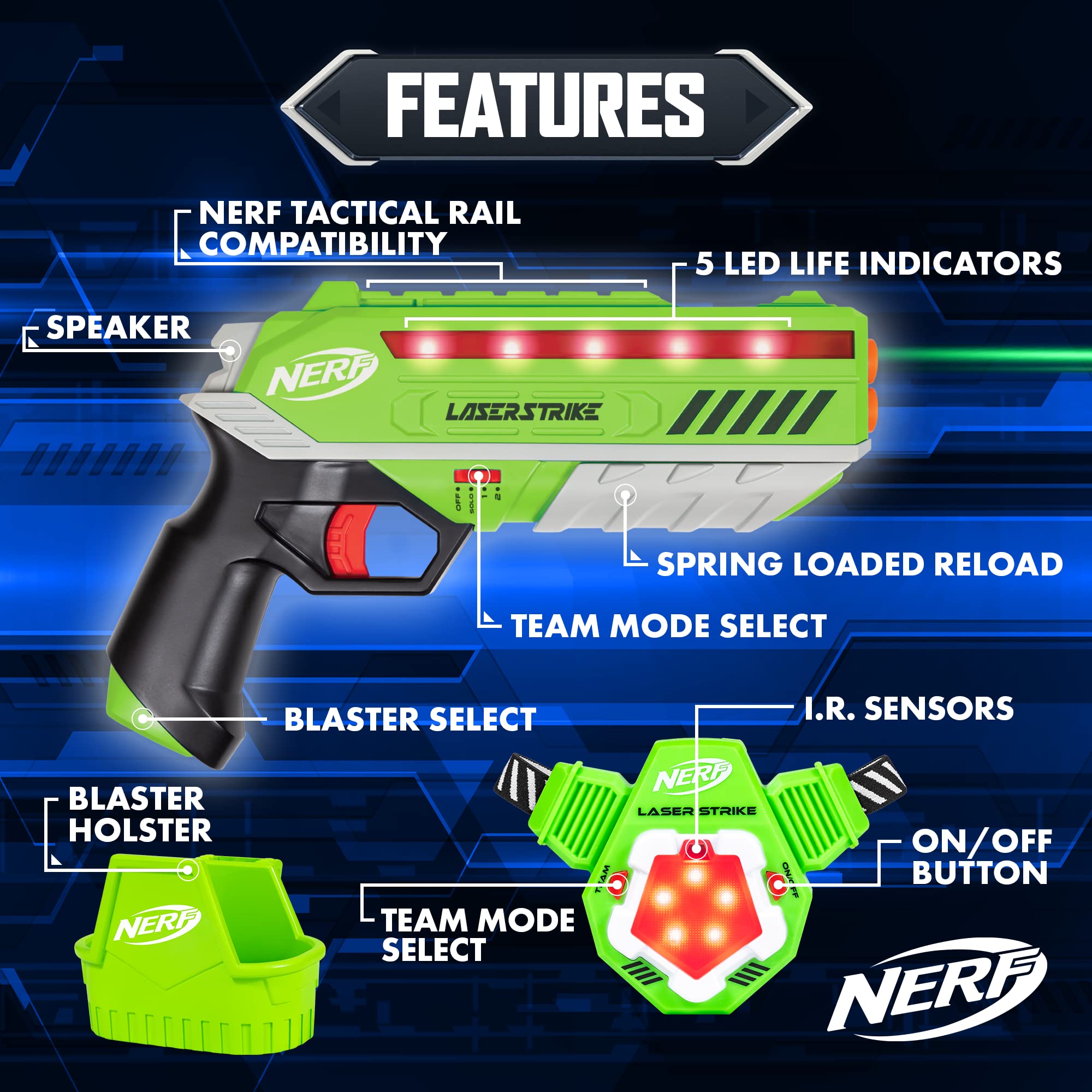 Foto 3 pulgar | Paquete De Etiquetas Nerf Para 4 Jugadores Para Interiores Y - Venta Internacional.
