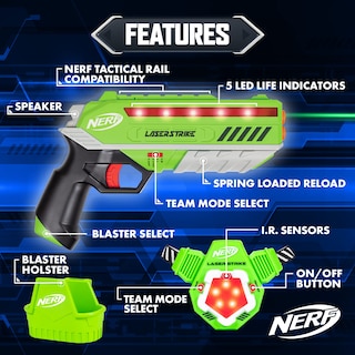 Foto 2 | Paquete De Etiquetas Nerf Para 4 Jugadores Para Interiores Y - Venta Internacional.