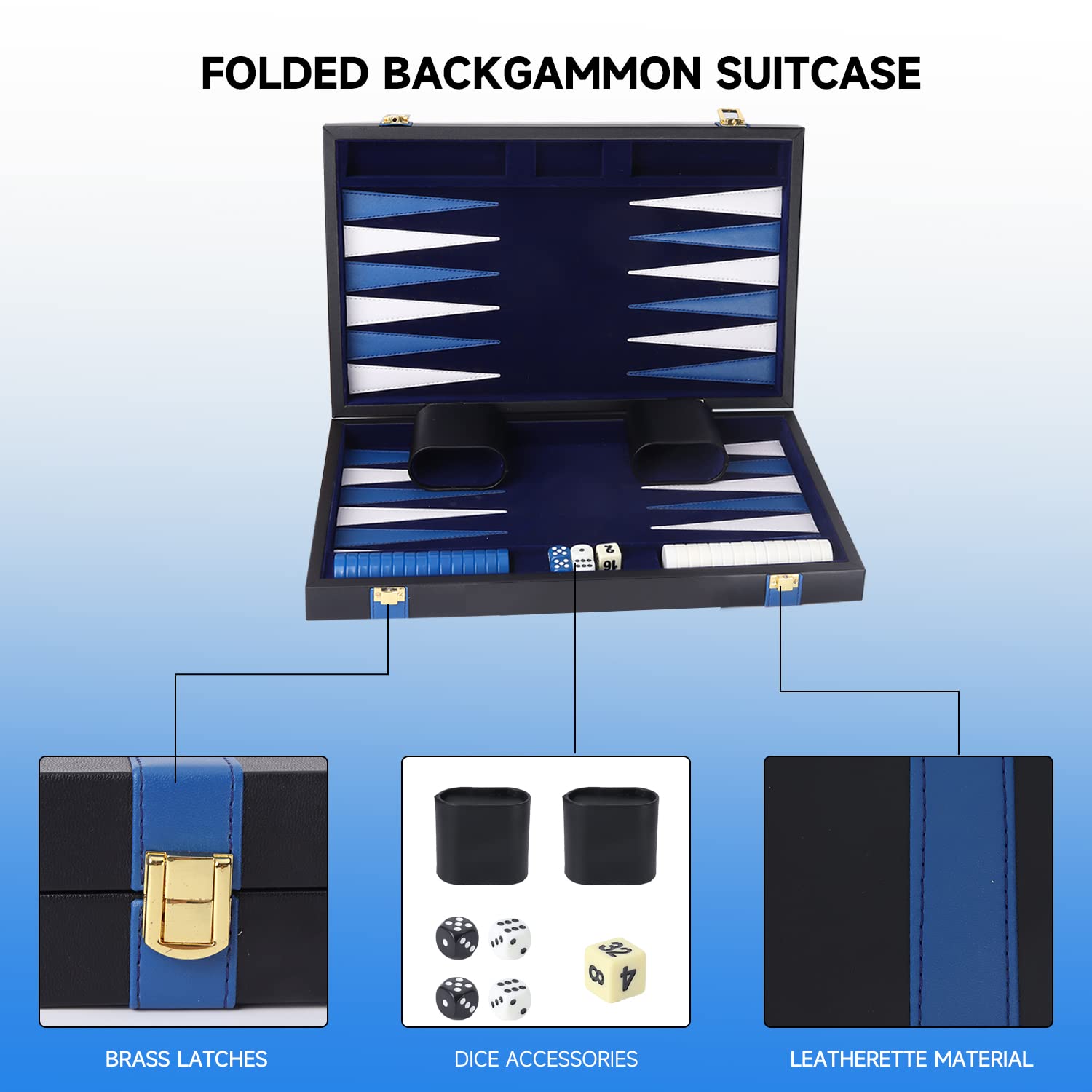 Foto 2 | Set De Juego De Mesa De Backgammon Gse Premium Leather - Venta Internacional.