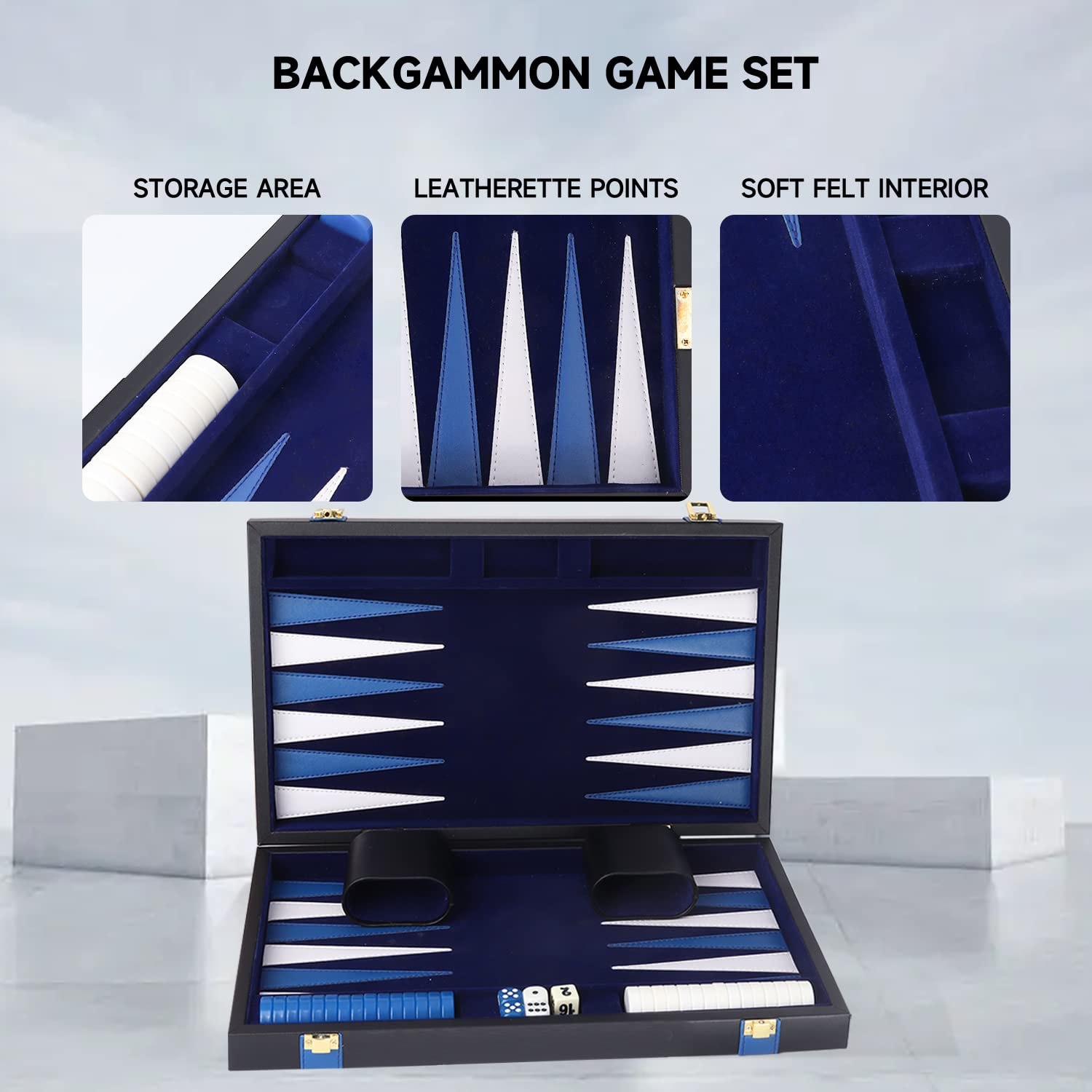 Foto 3 | Set De Juego De Mesa De Backgammon Gse Premium Leather - Venta Internacional.