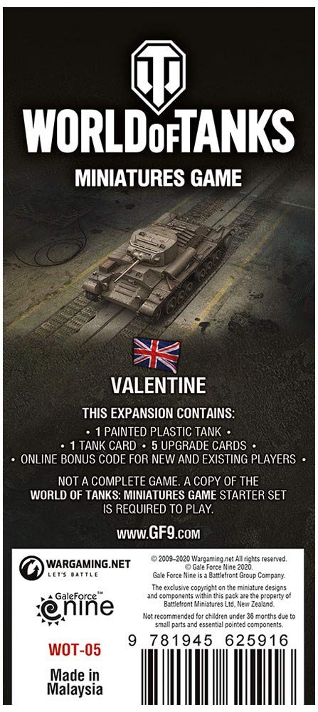Foto 2 pulgar | Set De Expansión Gale Force Nine World Of Tanks British Valentine - Venta Internacional.