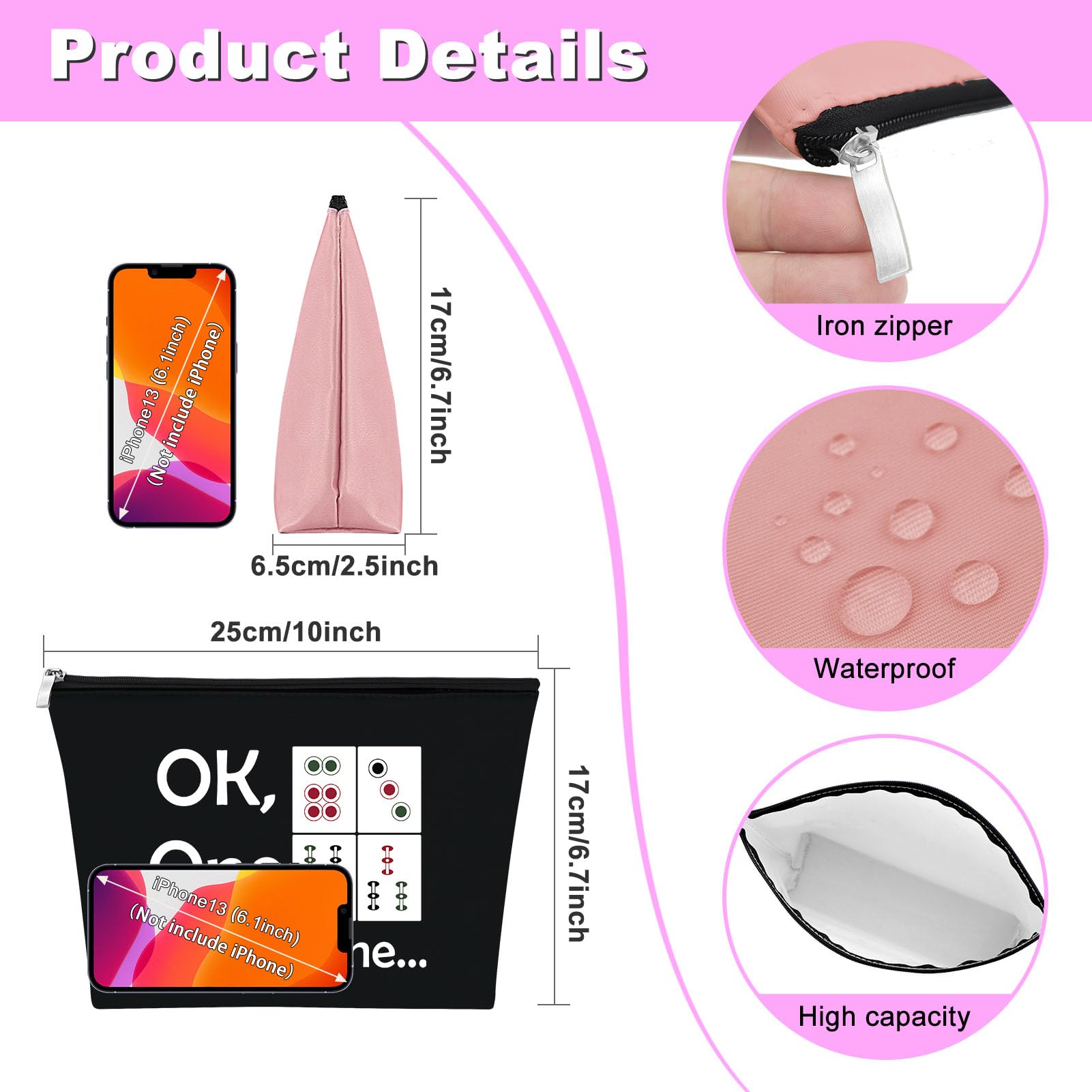 Foto 2 | Set De 2 Bolsas De Maquillaje Mxrymvu Mahjong Lover Para Mujer - Venta Internacional.