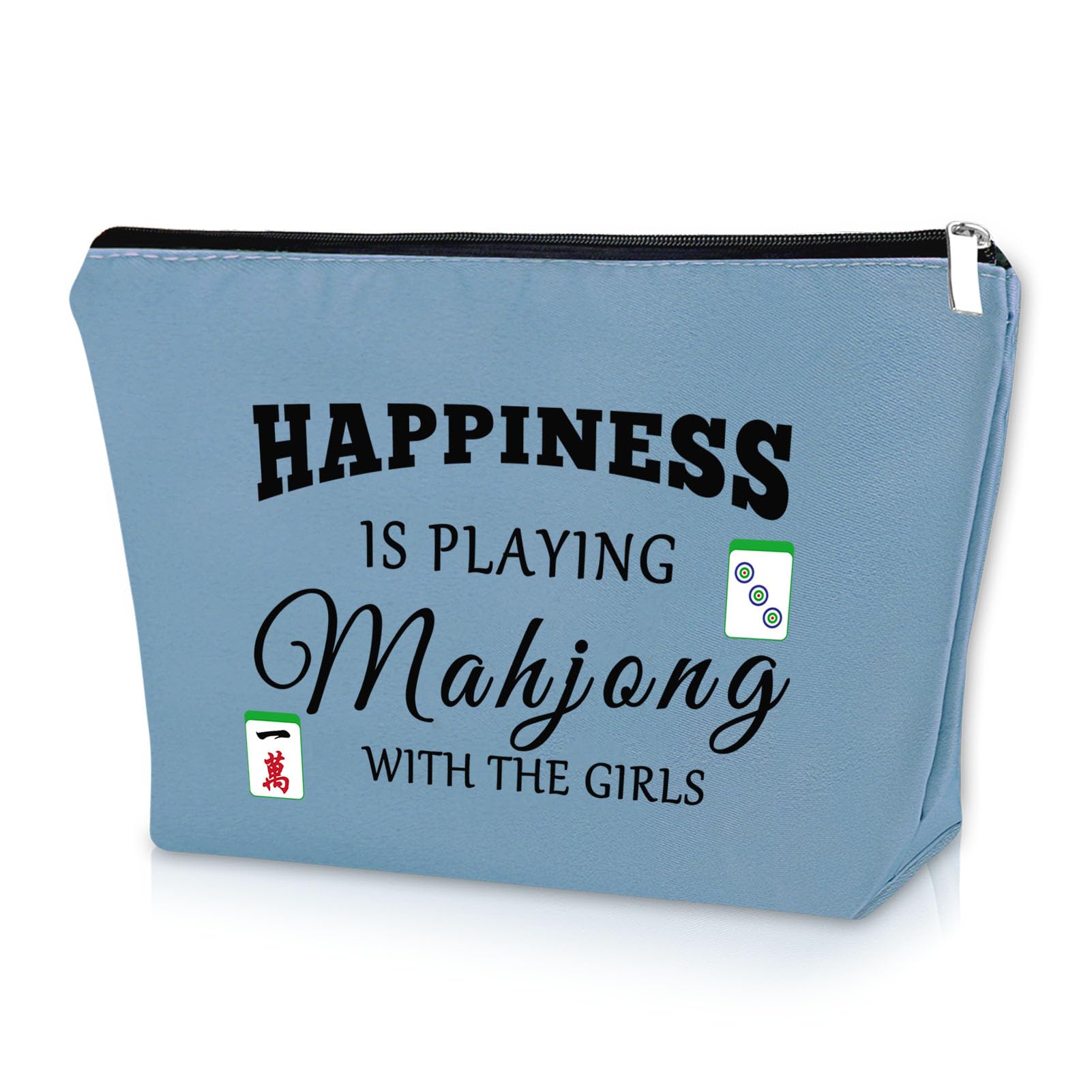 Foto 1 | Bolsa De Maquillaje Sazuwu Mahjong De Regalo, Tela Oxford Azul, 25 X 17 Cm - Venta Internacional.