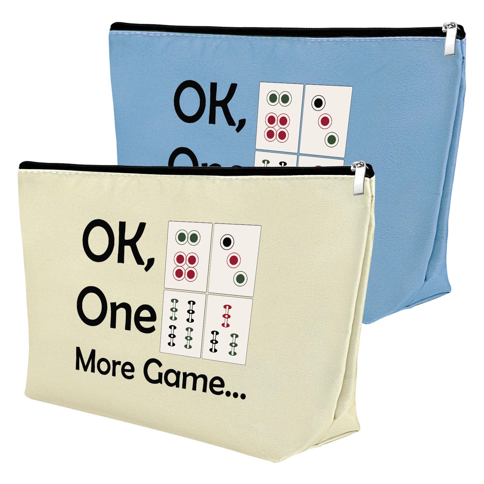 Foto 2 pulgar | Bolsa De Maquillaje Mxrymvu Mahjong Lover Regalo Para Mujer (azul, Beige) - Venta Internacional.