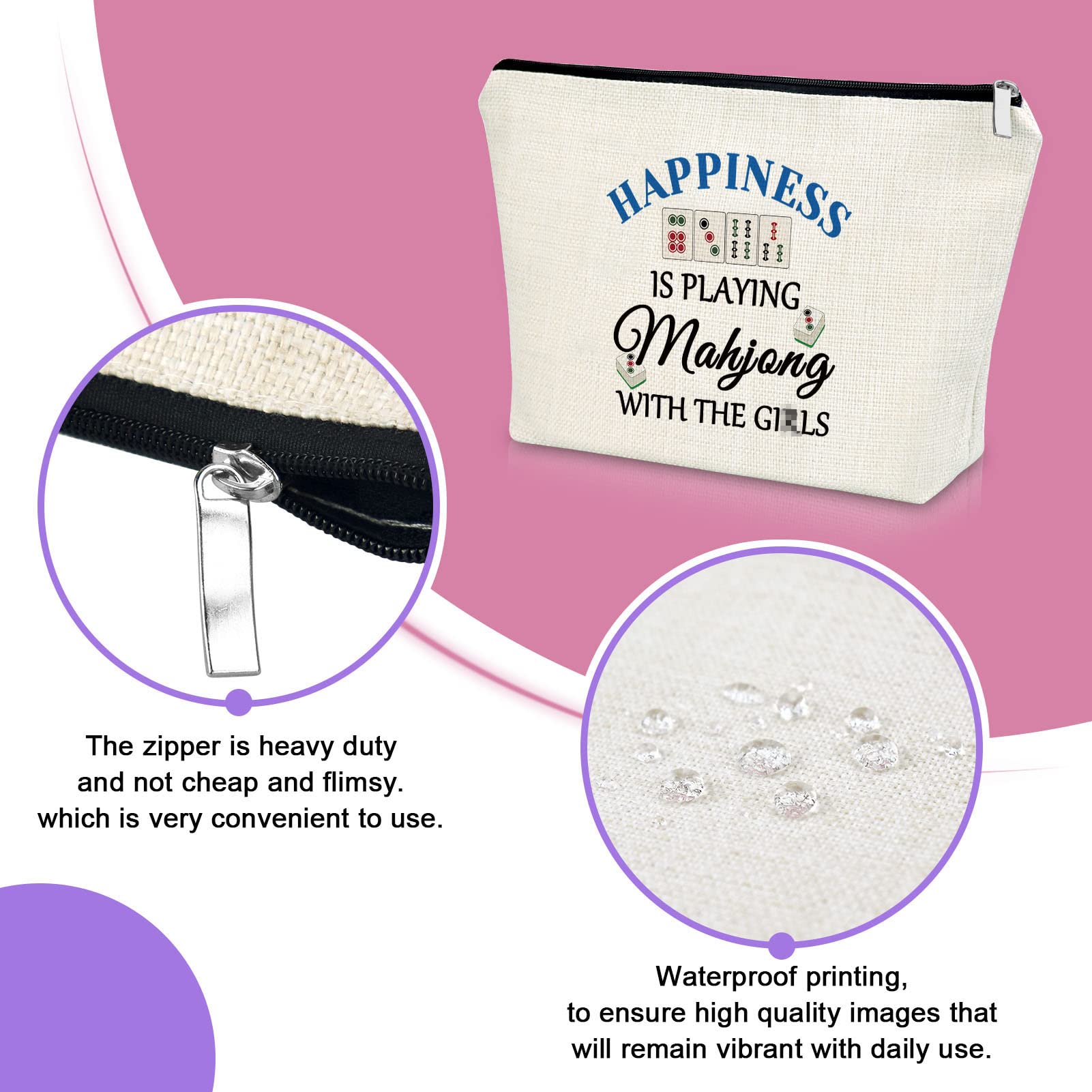 Foto 4 pulgar | Bolsa De Cosméticos Sazuwu Mahjong, Bolsa De Maquillaje De Regalo Para Mujer - Venta Internacional.