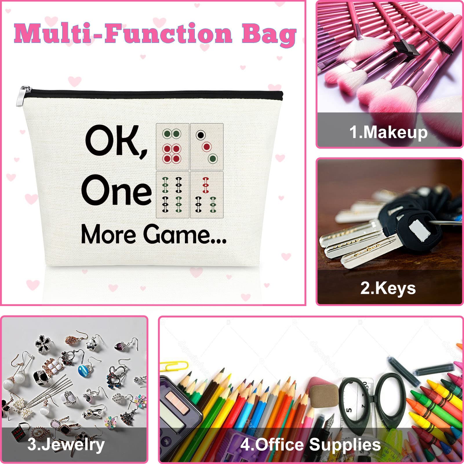 Foto 8 pulgar | Bolsa De Maquillaje Mxrymvu Mahjong Lover Regalo Para Mujer X3 - Venta Internacional.