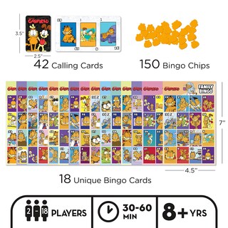 Foto 2 | Juego De Bingo Aquarius Garfield Family Con 18 Tarjetas De Bingo De 2 A 18 - Venta Internacional.