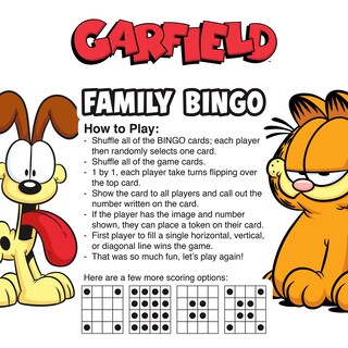 Foto 3 | Juego De Bingo Aquarius Garfield Family Con 18 Tarjetas De Bingo De 2 A 18 - Venta Internacional.