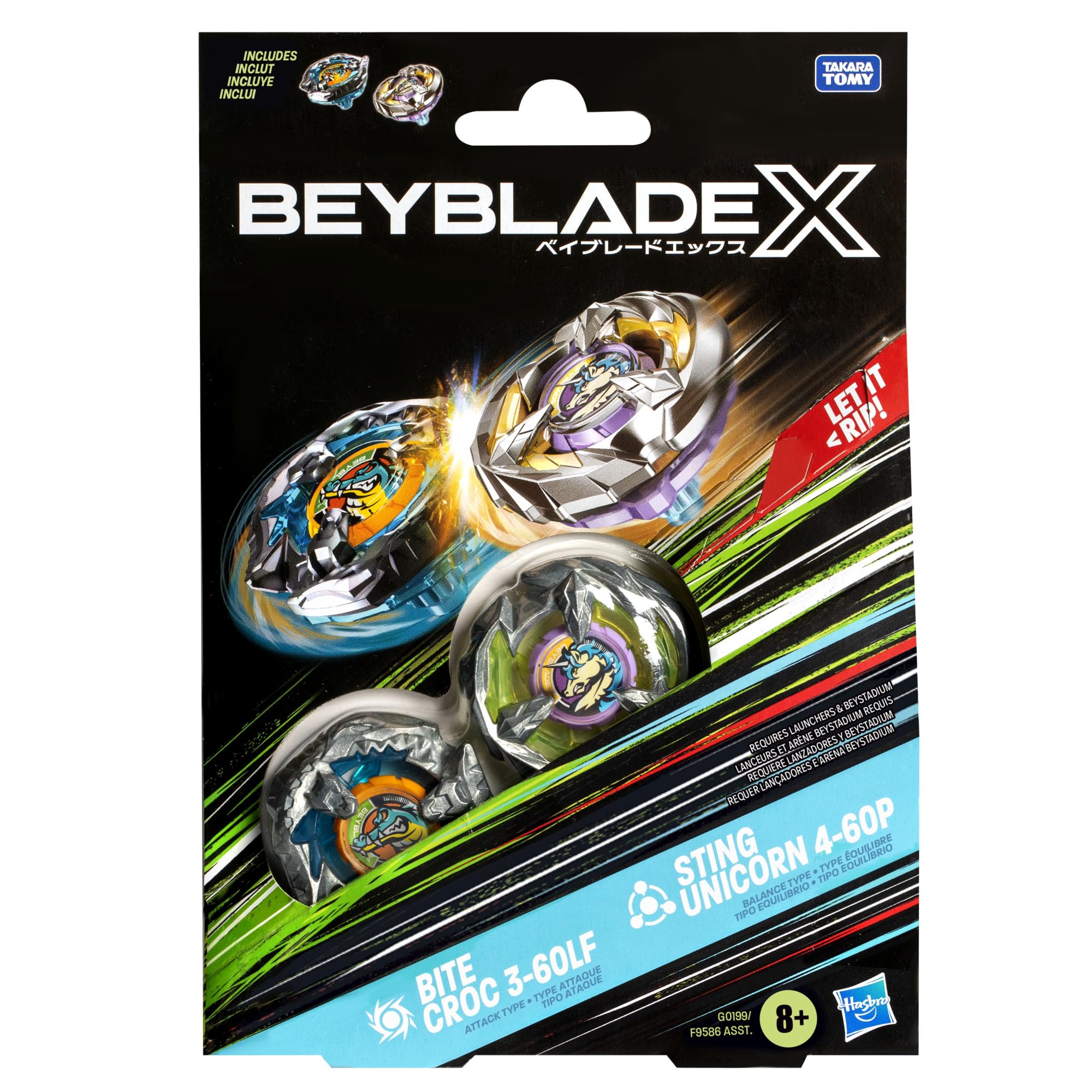 Foto 4 pulgar | Set Battling Top Beyblade X Bite Croc 3-60lf Y Sting Unicorn 4-60p - Venta Internacional.