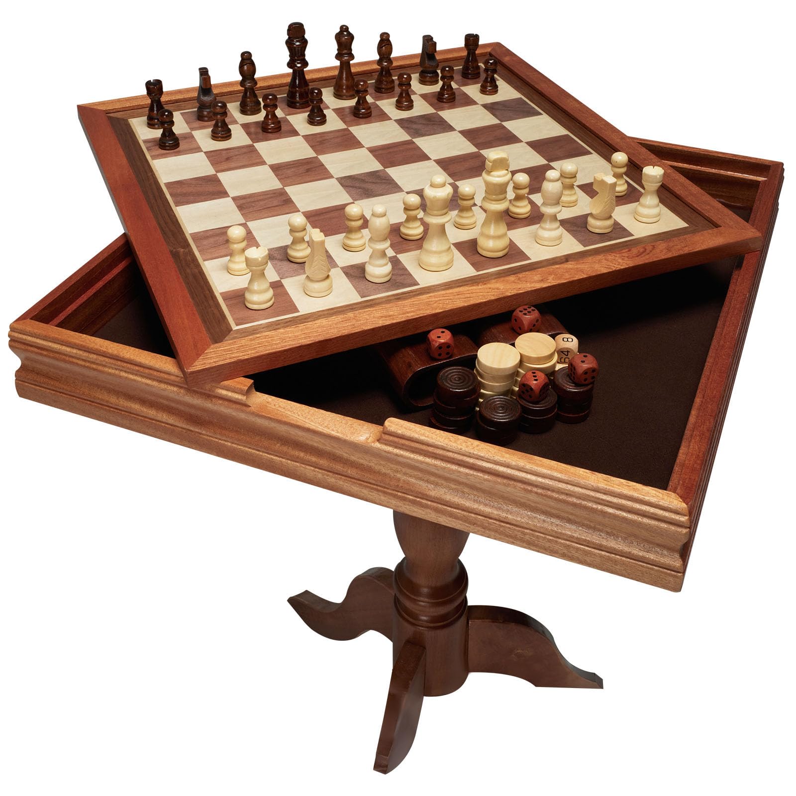 Foto 2 pulgar | Juego De Mesa De Backgammon Chess Checkers 3 En 1 Vevor, 45 Cm, Madera - Venta Internacional.