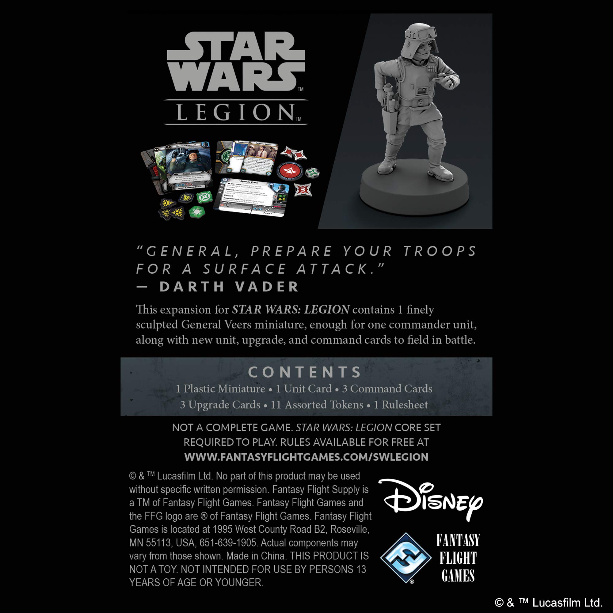 Foto 2 | Juego De Estrategia De Miniaturas De Mesa Star Wars: Legion General Veers Commander Expansion - Venta Internacional.