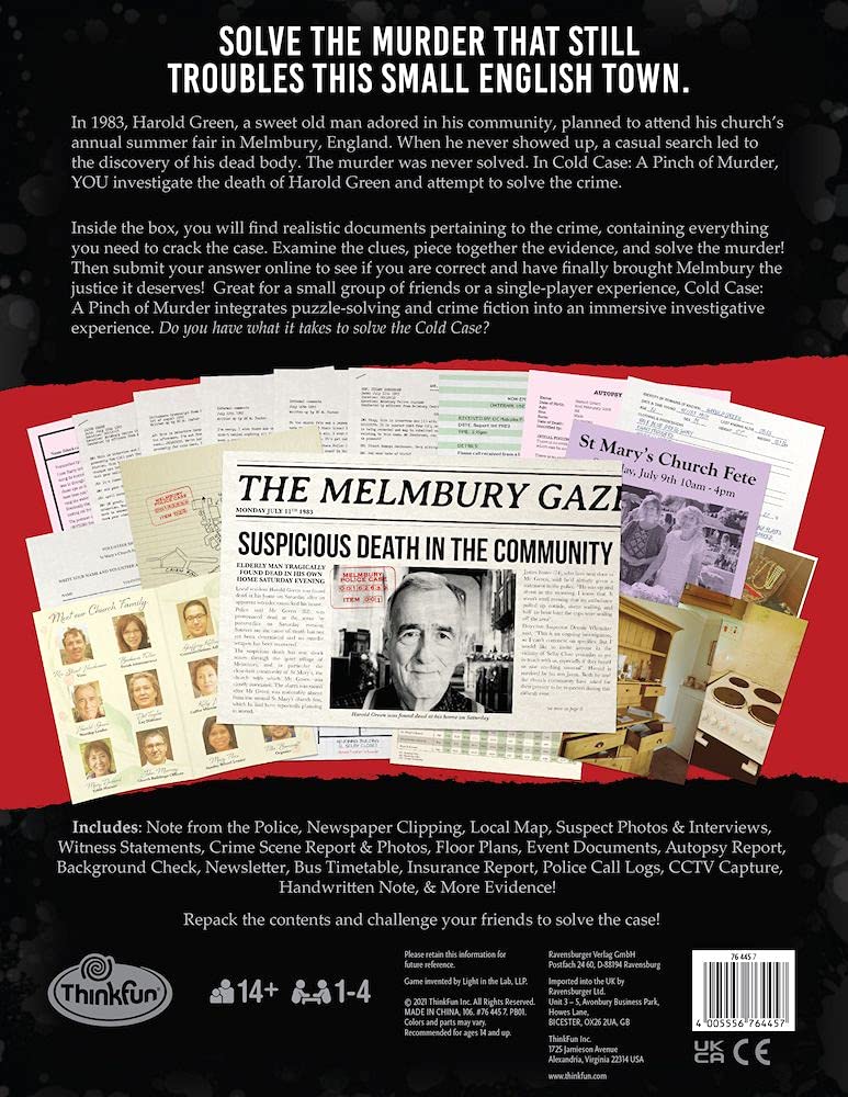 Foto 8 pulgar | Murder Mystery Game Thinkfun Cold Case: A Pinch Of Murder - Venta Internacional.