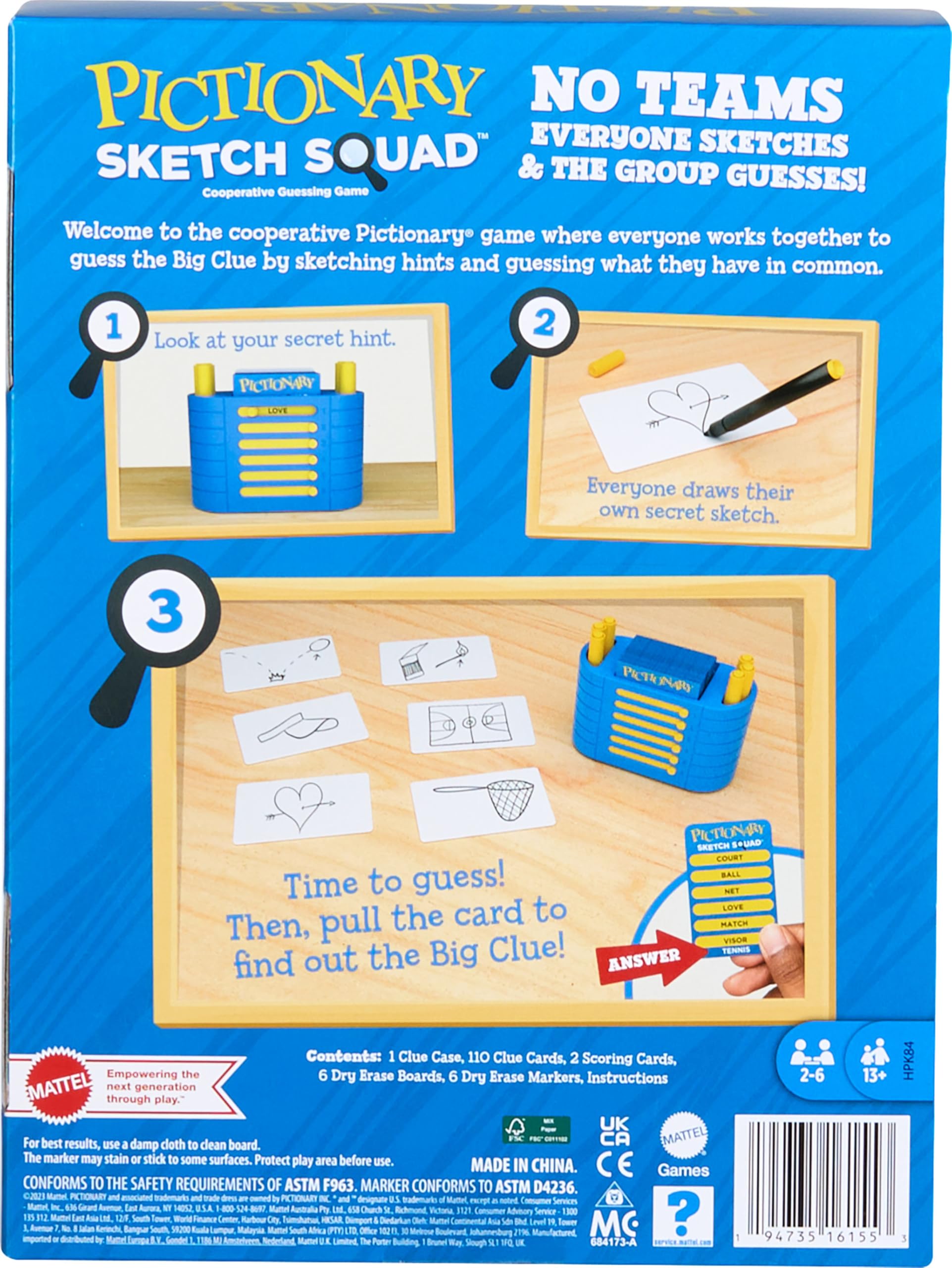 Foto 7 pulgar | Juego De Fiesta Mattel Games Pictionary Sketch Squad Para 2 A 6 Jugadores - Venta Internacional.