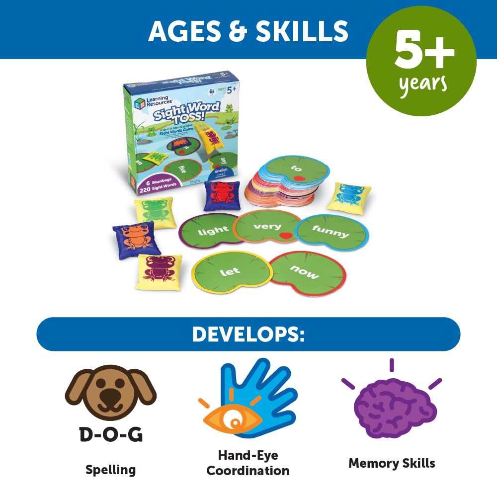 Foto 5 | Recursos De Aprendizaje De Juegos De Mesa Sight Word Games Toss 5 Años O Más - Venta Internacional.