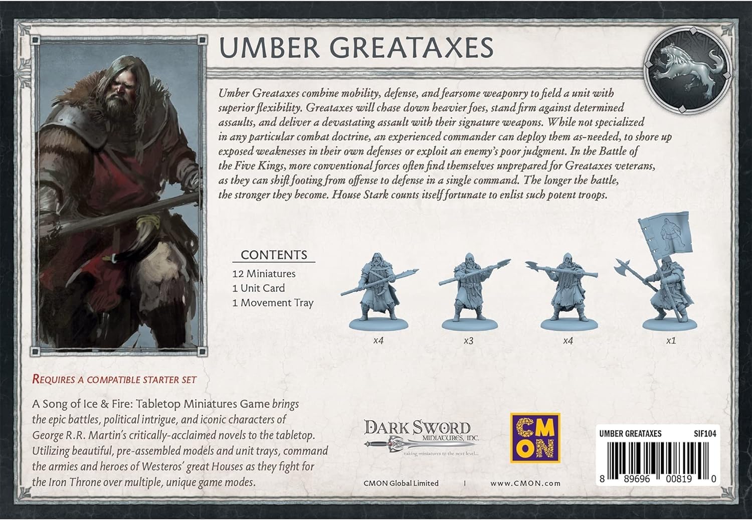 Foto 2 | Juego De Estrategia Cmon A Song Of Ice And Fire Umber Greataxes - Venta Internacional.