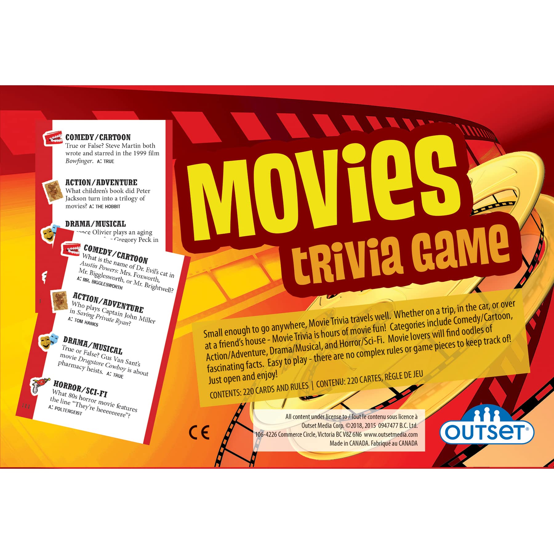 Foto 4 pulgar | Trivia Game Outset Media Movies Con 1200 Preguntas Durante Más De 12 Años - Venta Internacional.