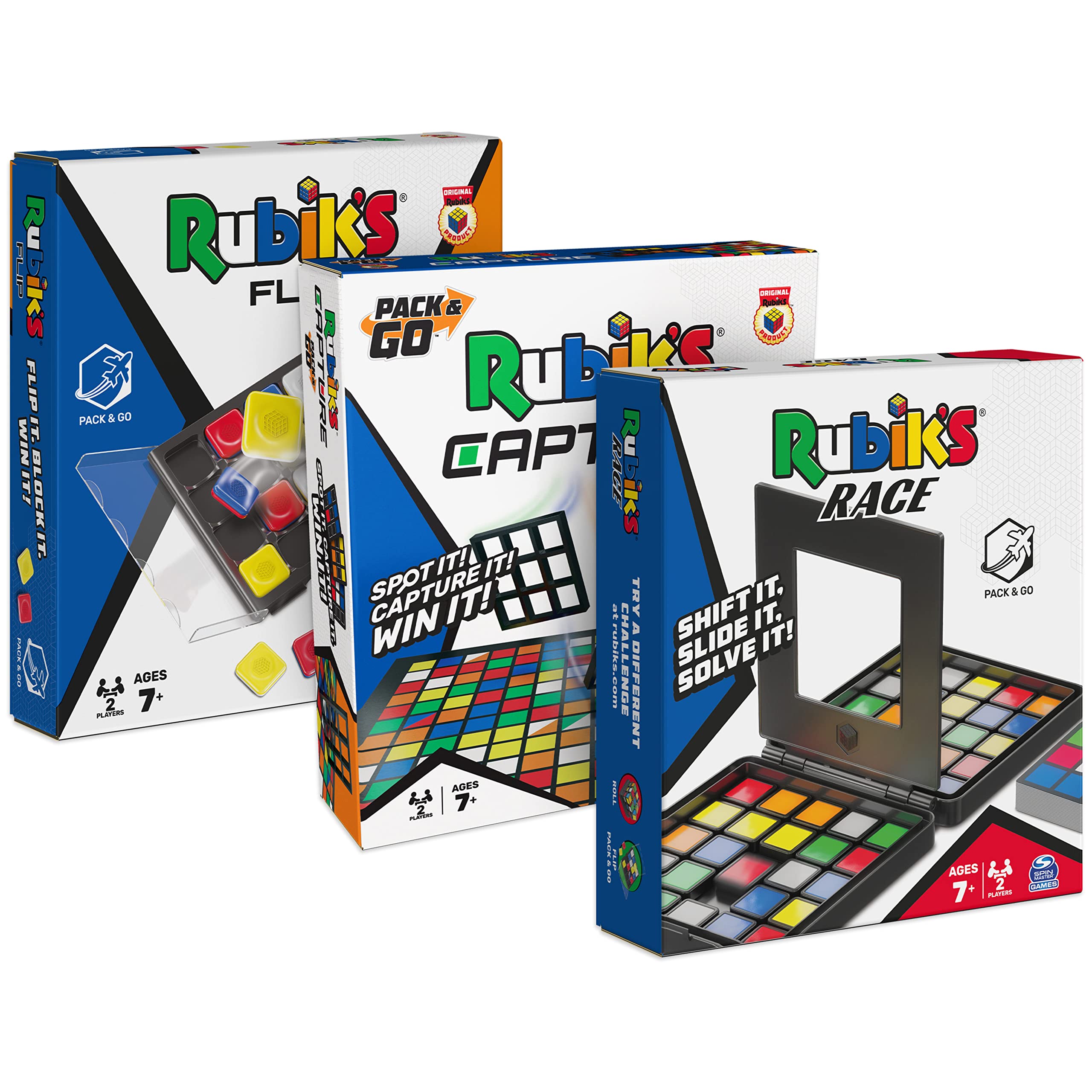 Foto 2 pulgar | Paquete De Juego Rubik's Pack & Go Race Flip Capture Para 2 Jugadores - Venta Internacional.