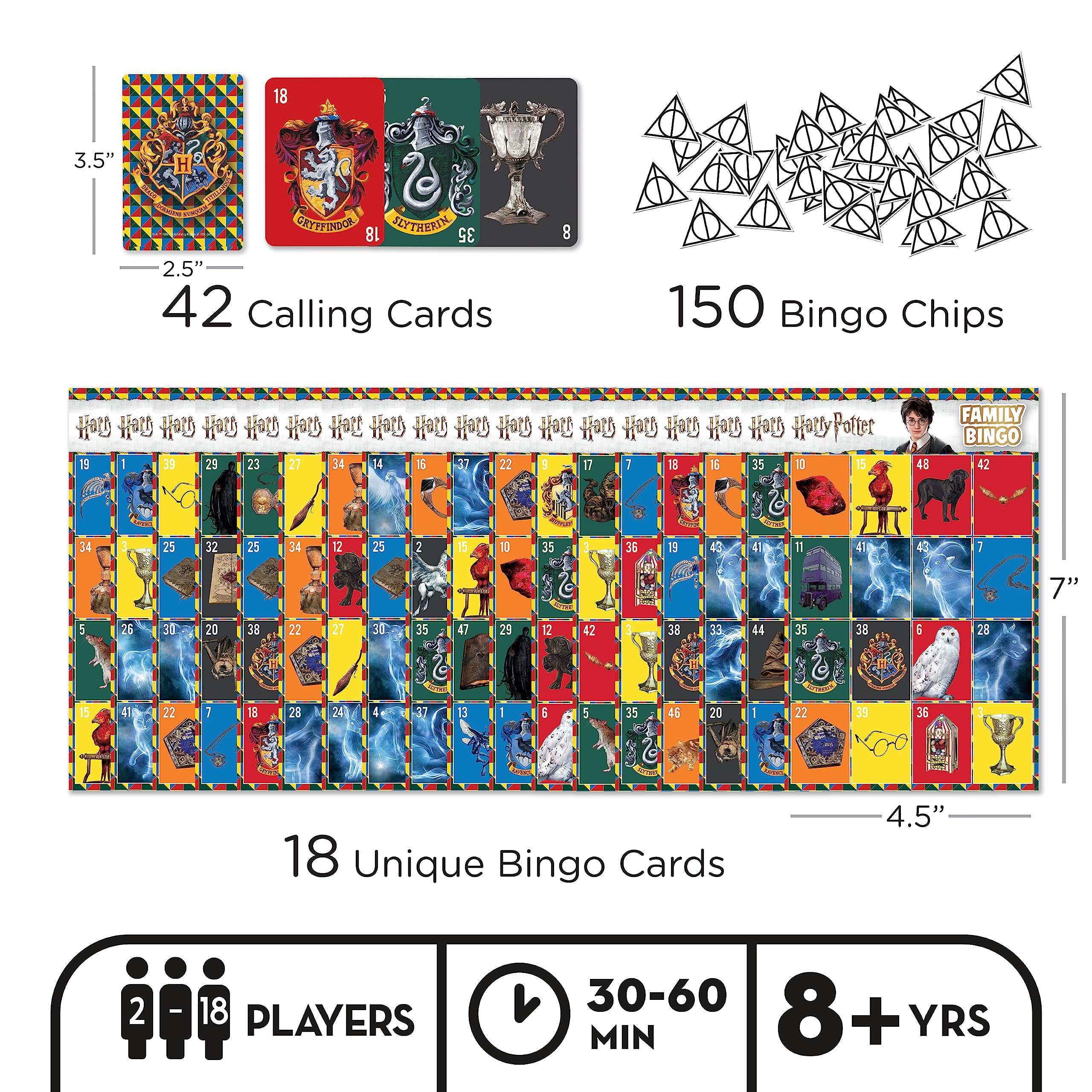 Foto 3 pulgar | Juego De Bingo Aquarius Harry Potter Family Con 18 Cartas Para Niños Mayores De 8 Años - Venta Internacional.