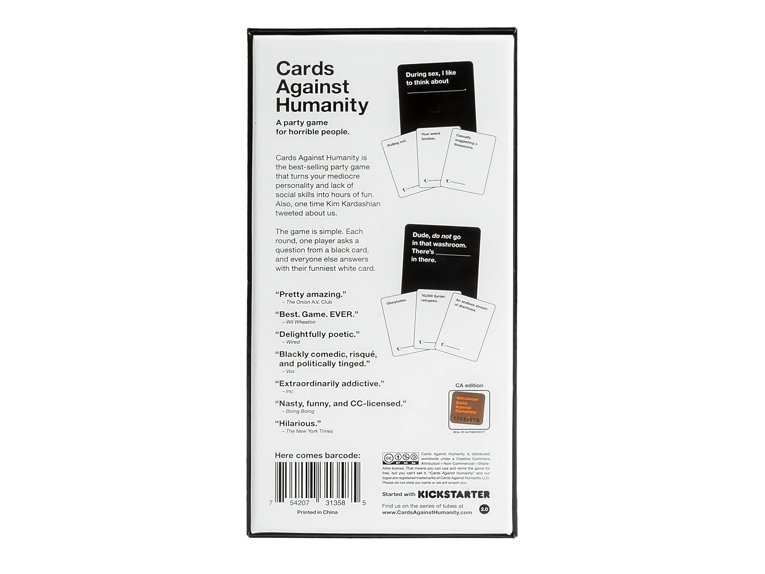 Foto 3 pulgar | Cartas De Juego Para Fiestas Against Humanity, Edición Canadiense - Venta Internacional.