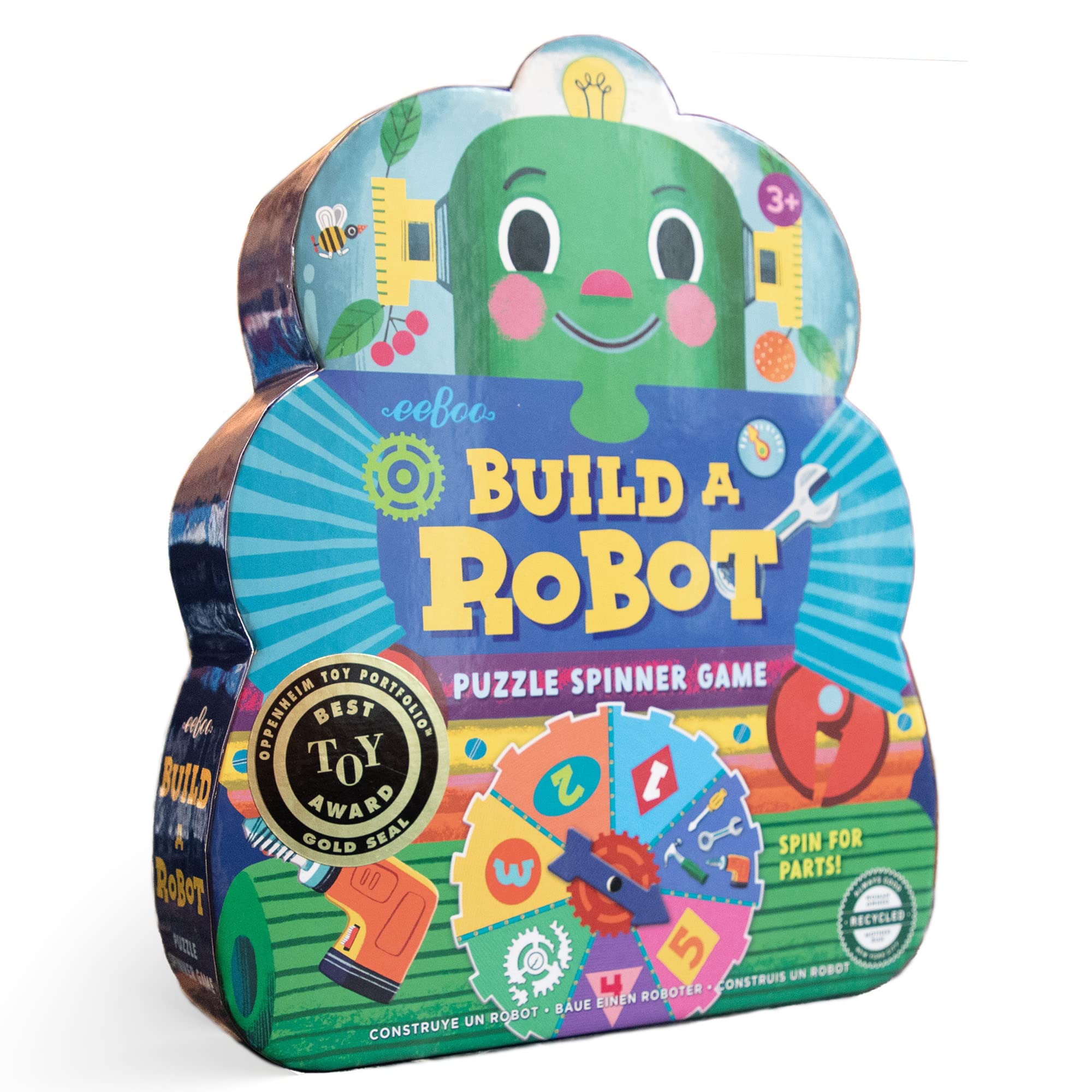 Foto 2 pulgar | Juego De Mesa Eeboo Build A Robot Spinner Para 2-4 Jugadores, Más De 3 Años - Venta Internacional.