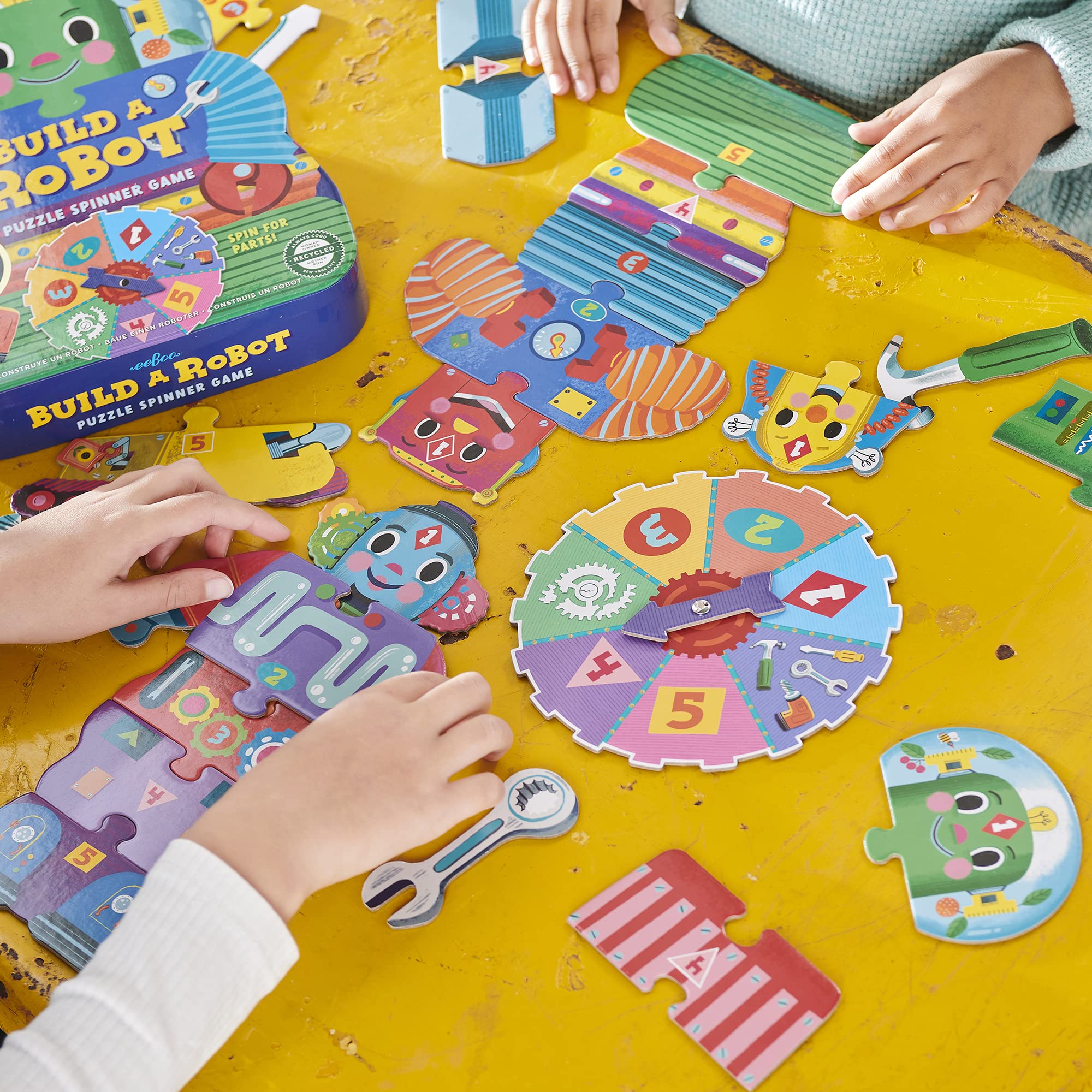 Foto 4 | Juego De Mesa Eeboo Build A Robot Spinner Para 2-4 Jugadores, Más De 3 Años - Venta Internacional.