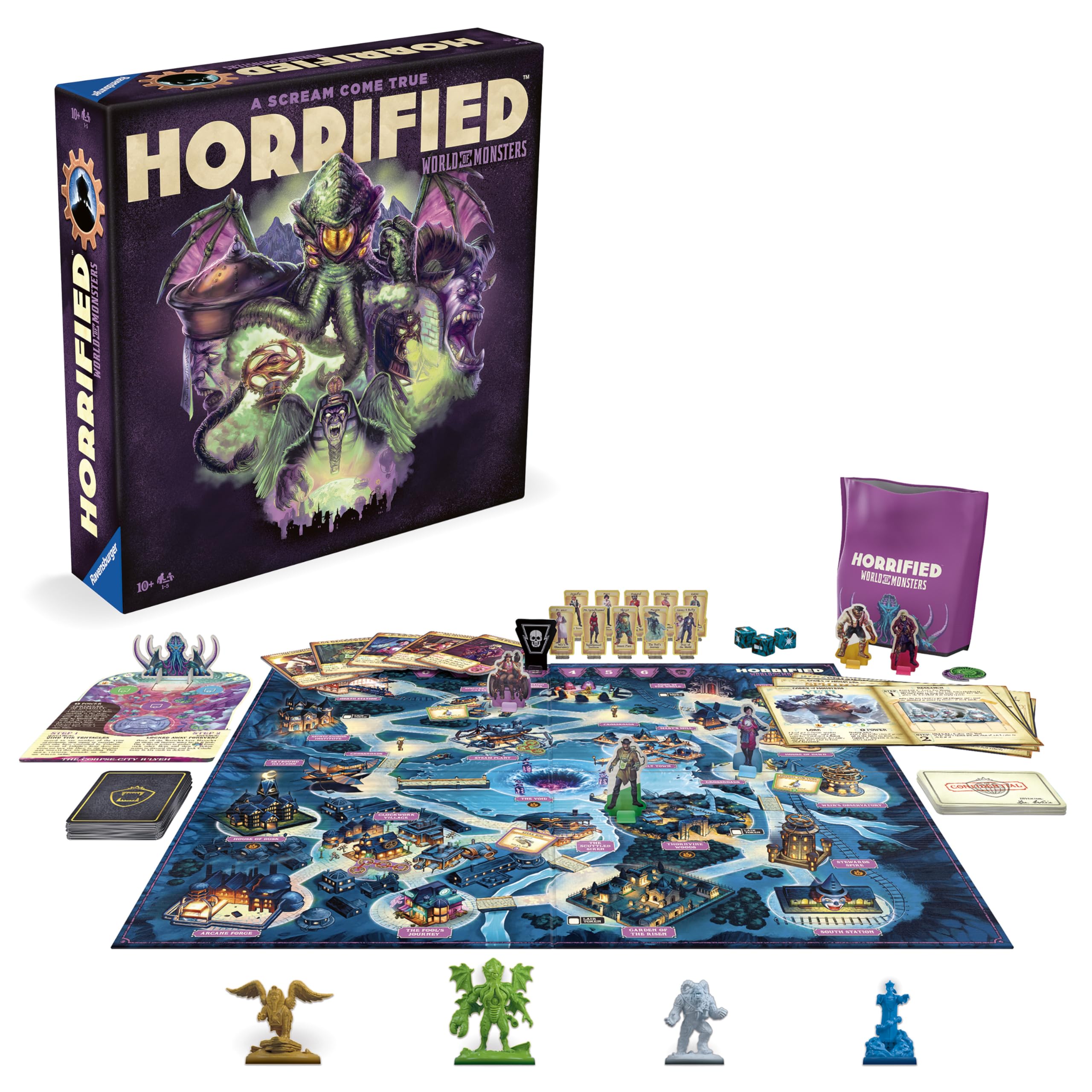 Juego De Mesa Ravensburger Horrified: World Of Monsters 10+ - Venta Internacional.